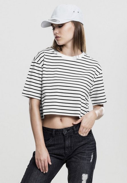 URBAN CLASSICS Kurzarmshirt "Urban Classics Damen Ladies Short Striped Over günstig online kaufen