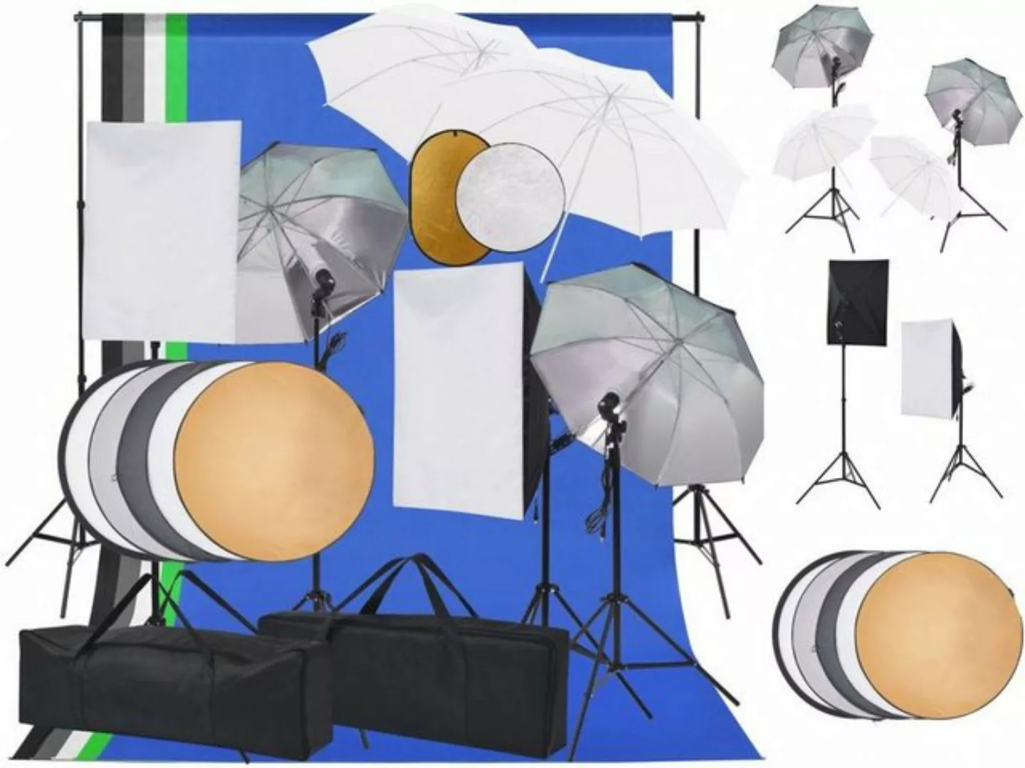 Fotostudio-set Softbox-lampen, Schirm, Hintergrund, Reflektor günstig online kaufen