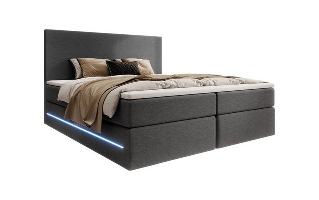 Luxusbetten24 Boxspringbett Arito, mit LED-Beleuchtung und Stauraum günstig online kaufen