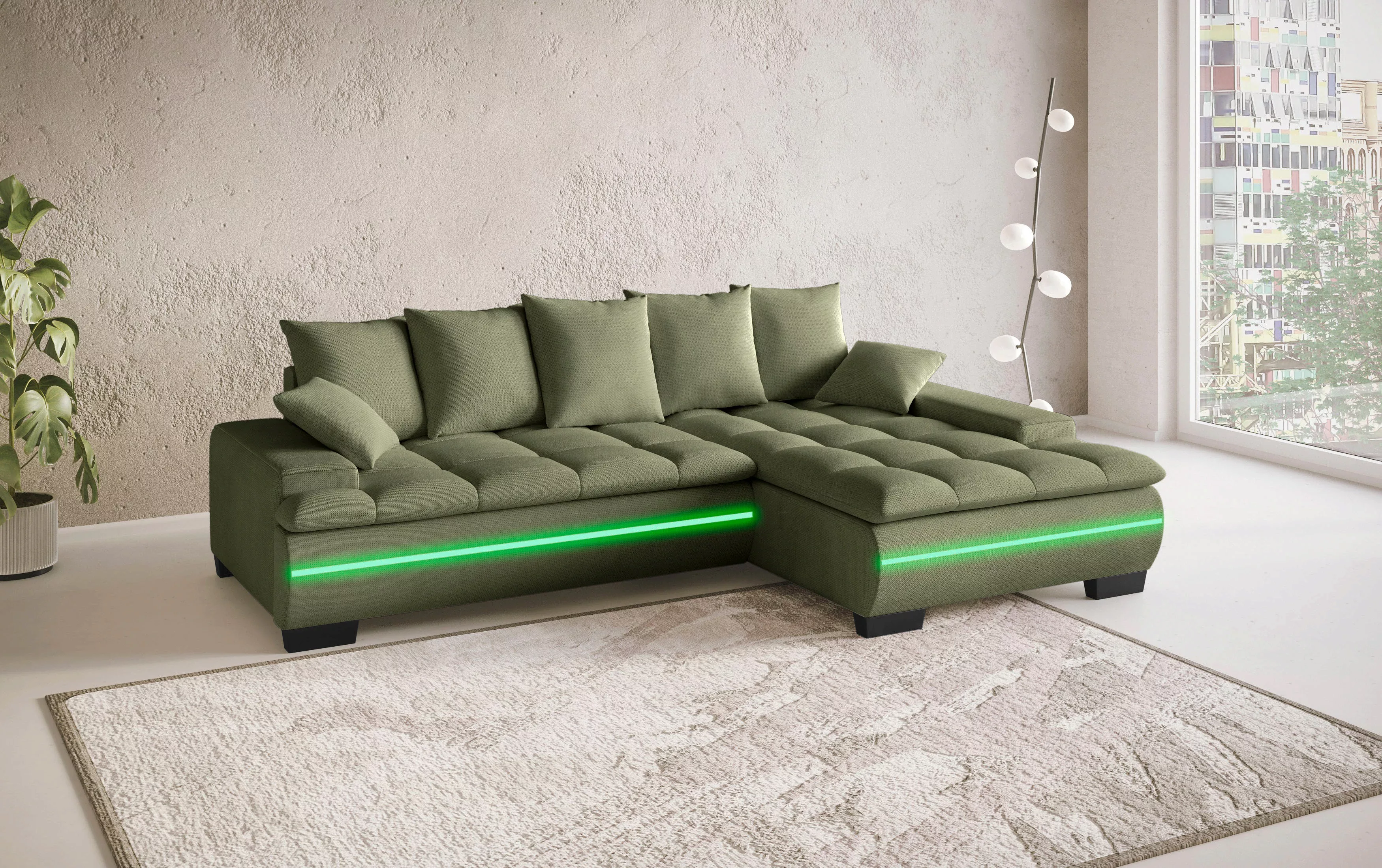 Mr. Couch Ecksofa "Haiti II, L-Form", RGB-LED Beleuchtung, wahlweise mit Ka günstig online kaufen