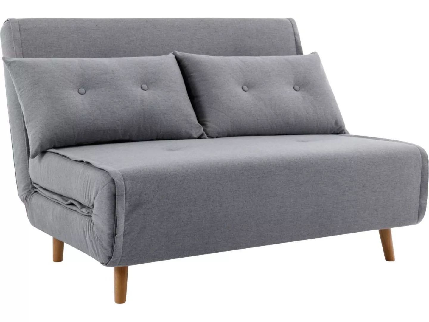 Sofa 2-Sitzer mit Schlaffunktion - Stoff - Hellgrau - URIBIA günstig online kaufen