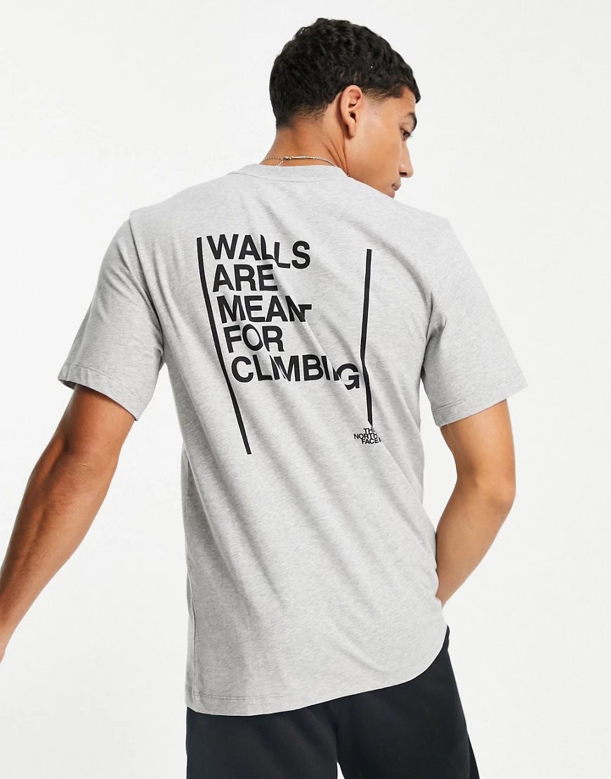 The North Face – Climb Graphic – T-Shirt in Grau mit Grafikprint günstig online kaufen