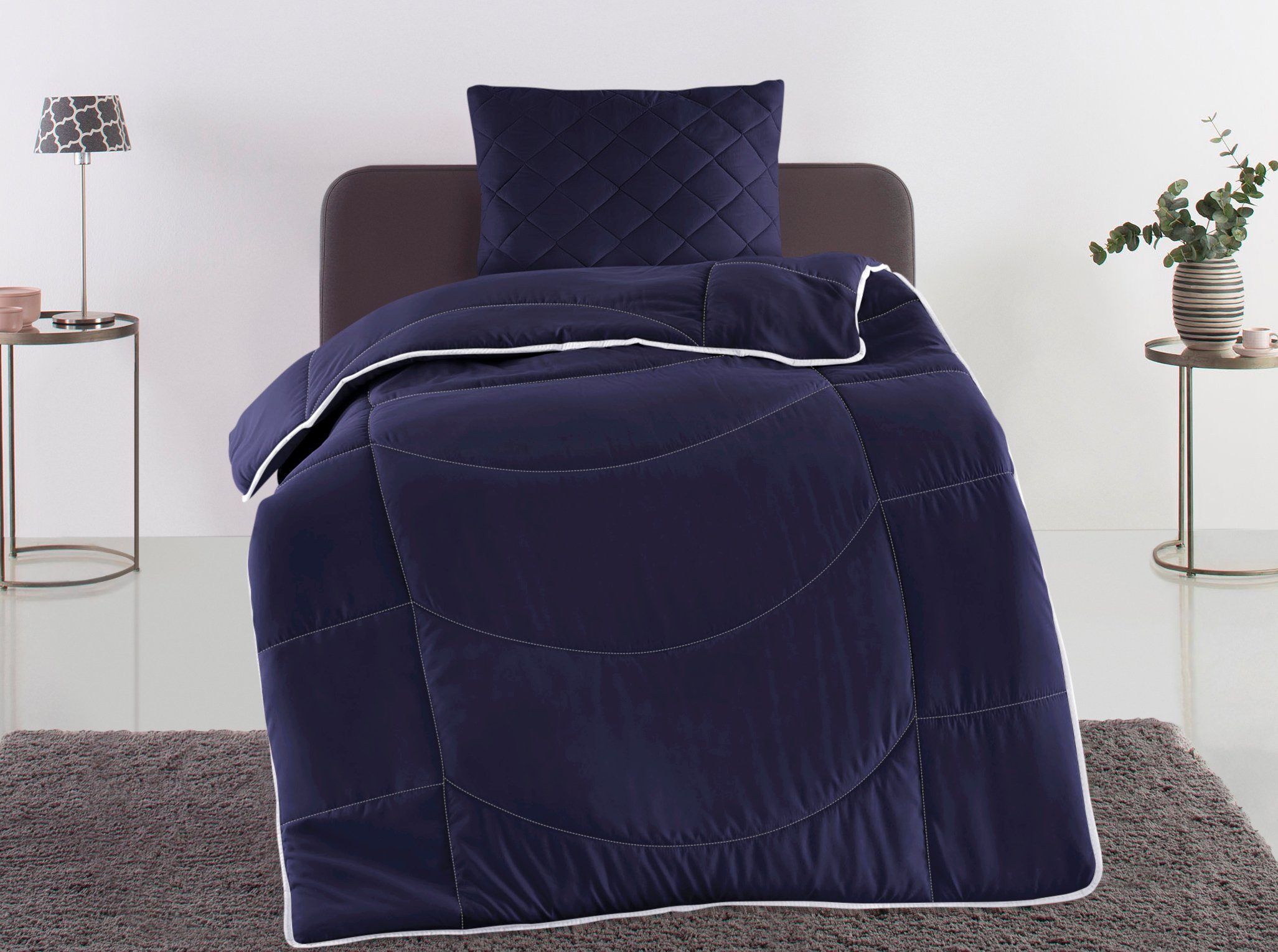 my home Steppbett + Kopfkissen »Microlux, Bettdecke 135x200 cm, 155x220 cm« günstig online kaufen