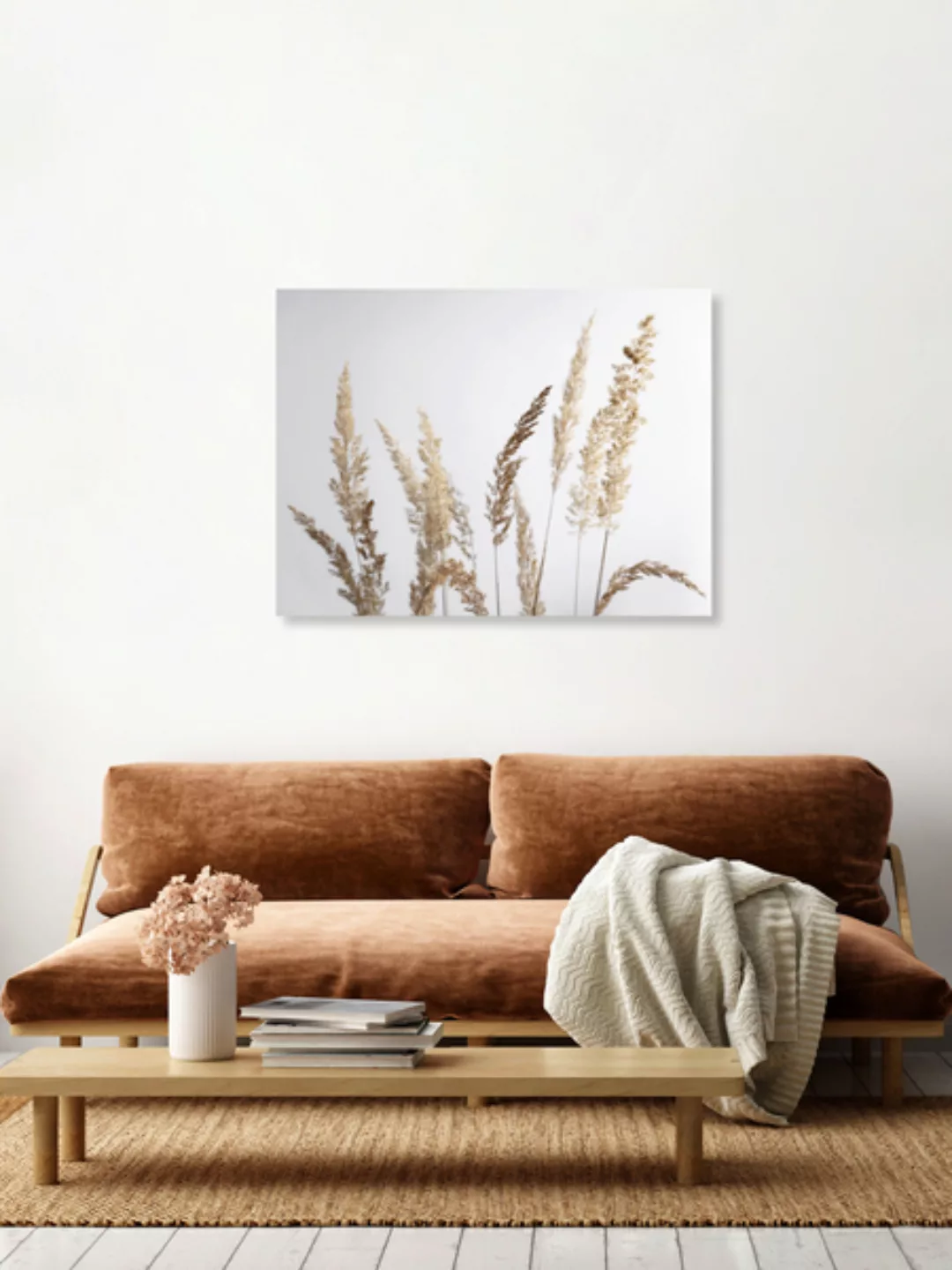 Poster / Leinwandbild - Glorious Golden Pampas Grass günstig online kaufen