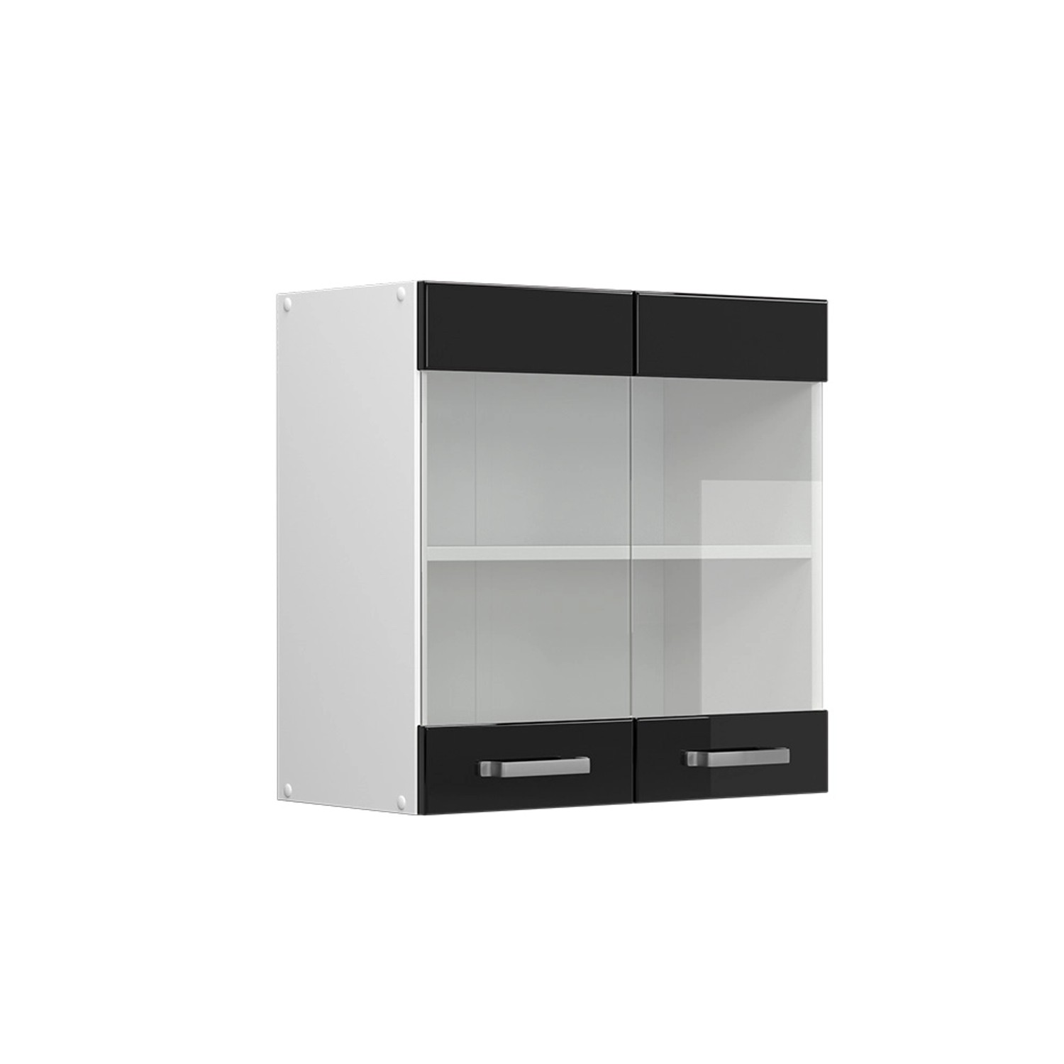 Vicco Glashängeschrank R-Line, Schwarz Hochglanz/Weiß, 60 günstig online kaufen