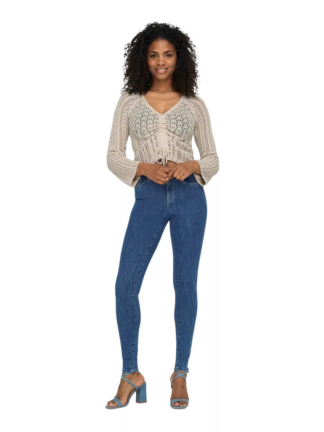 Only Damen Jeans ONLPOWER MID PUSH UP SK JEA REA3223 - Skinny Fit - Blau - günstig online kaufen