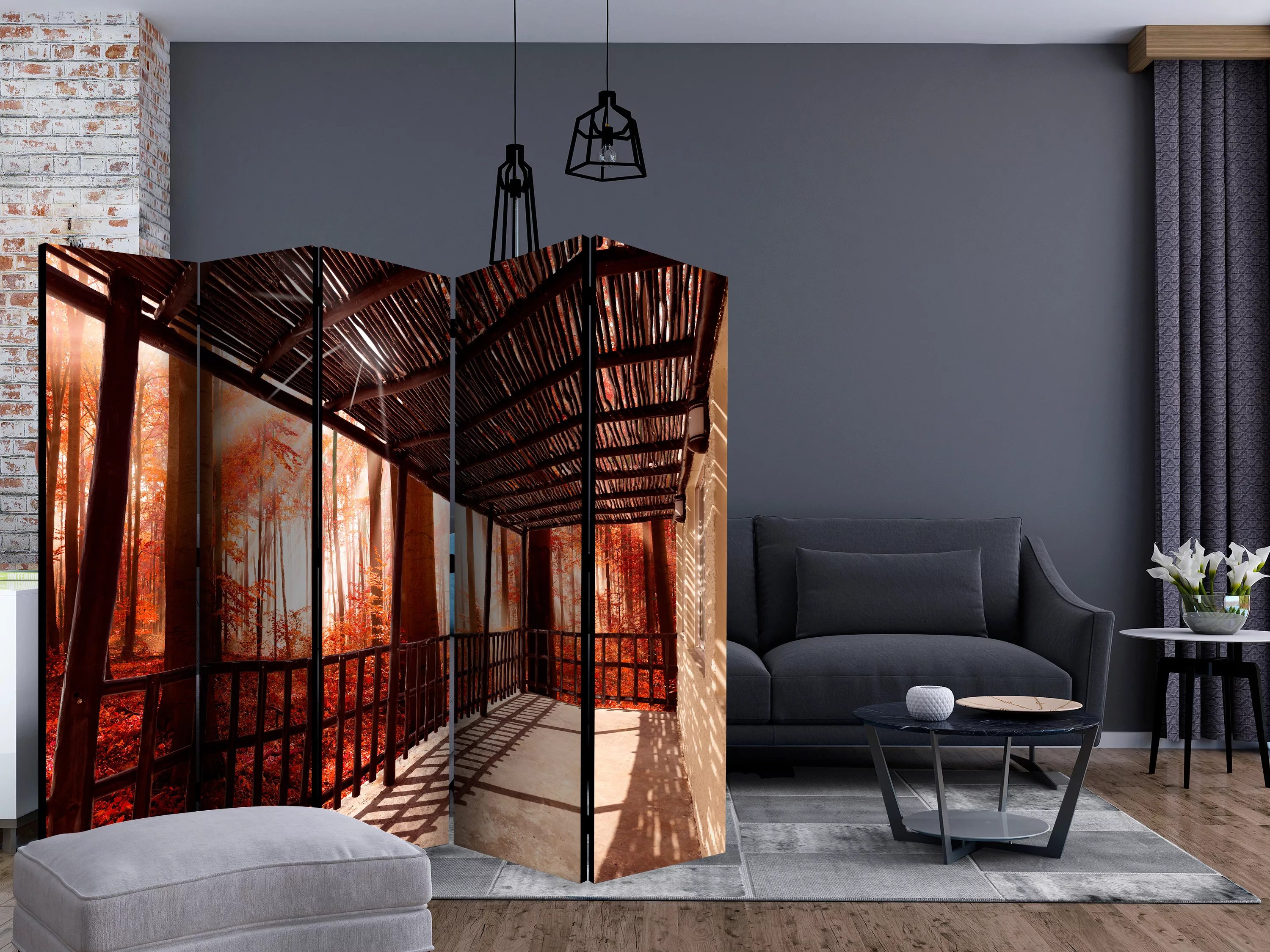 5-teiliges Paravent - Nature: Forest Terrace Ii [room Dividers] günstig online kaufen