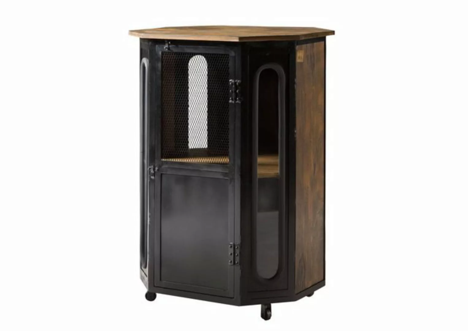 Massivmoebel24 Standvitrine (Vitrine Mango 76x60x120 braun lackiert RAILWAY günstig online kaufen