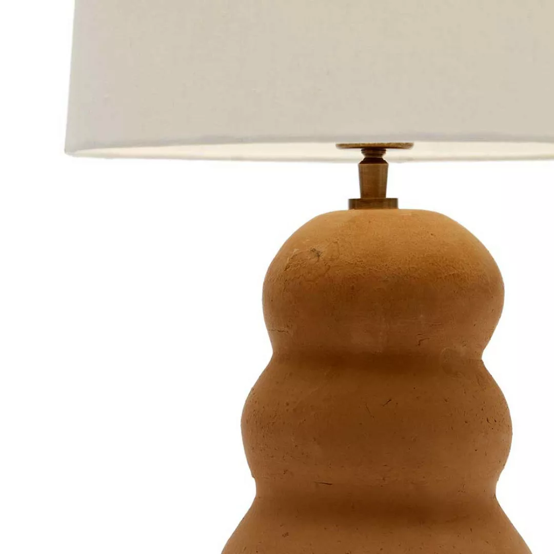 Tischlampe Landhaus in Weiß und Terracotta Keramik Fuß günstig online kaufen