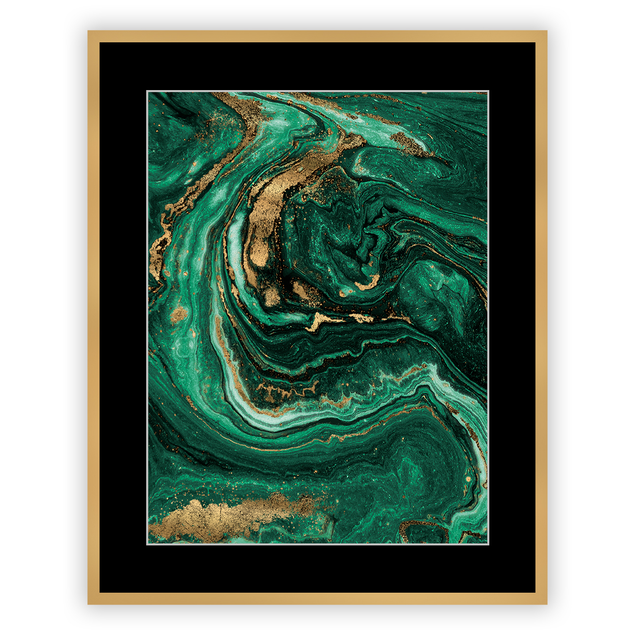 Bild Abstract Green&Gold I 40 x 50cm, 40 x 50cm günstig online kaufen