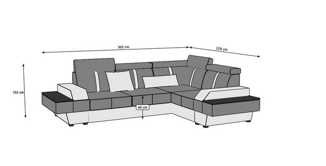 JVmoebel Ecksofa Eckcouch USB Sofa Polster Ledersofa Sofas Garnitur Wohnlan günstig online kaufen