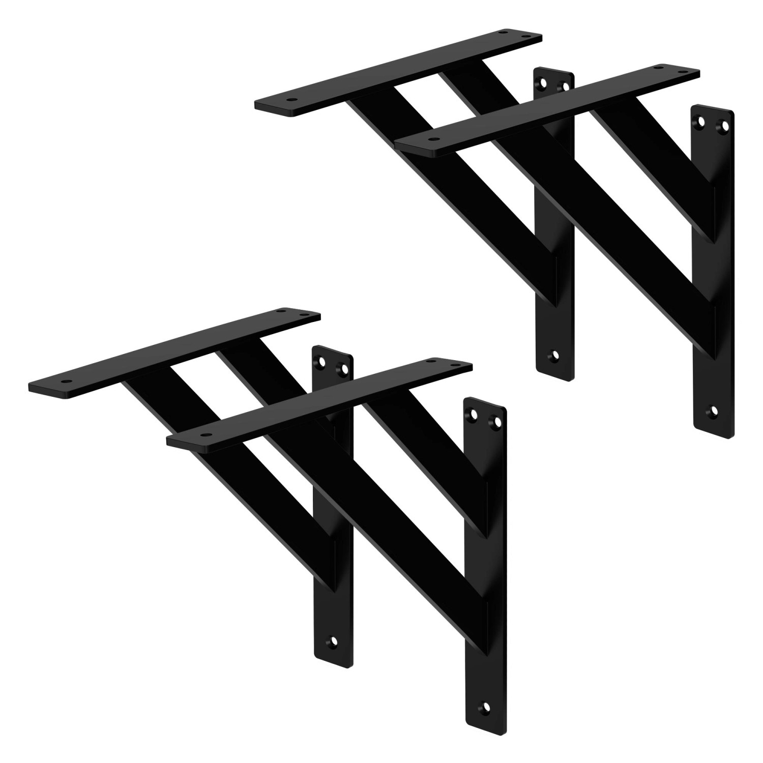 ML-Design 4 Stück Regalhalterung 24 x 24 cm Schwarz Aluminium Schwebende günstig online kaufen