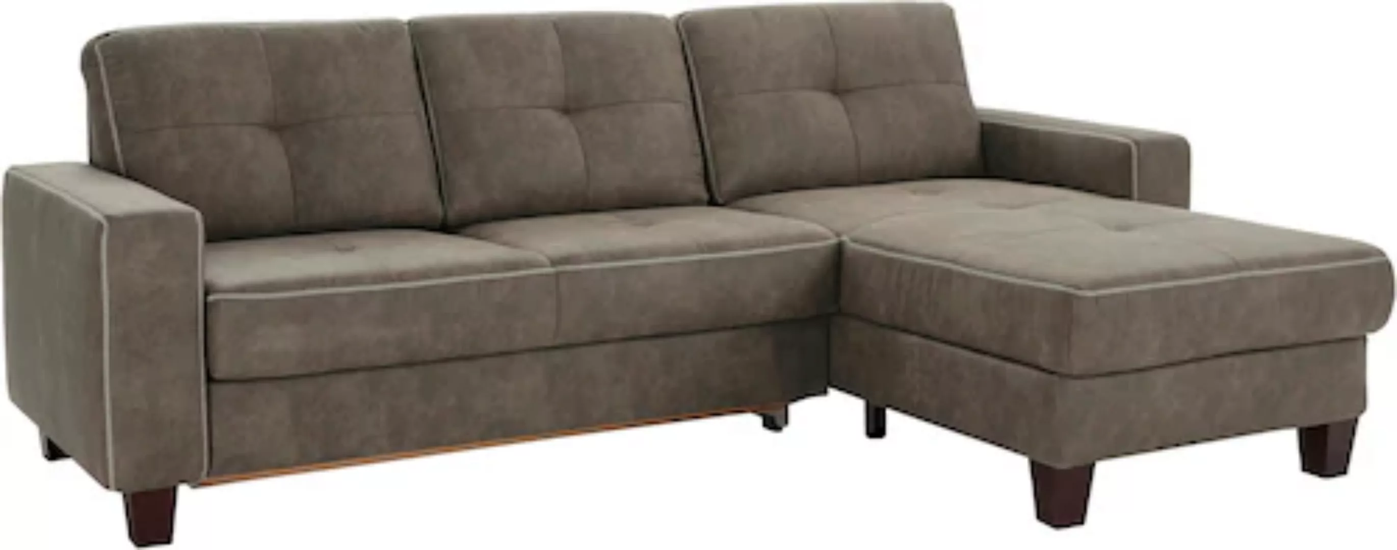 Places of Style Ecksofa "Varese L-Form", Kreuznaht in beige günstig online kaufen