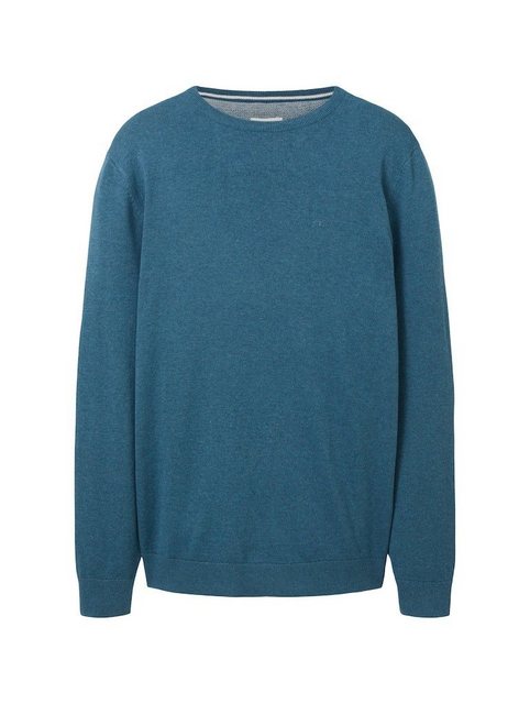 TOM TAILOR Sweatshirt Basic Crew Neck Sweater melierter Strickpullover (1-t günstig online kaufen