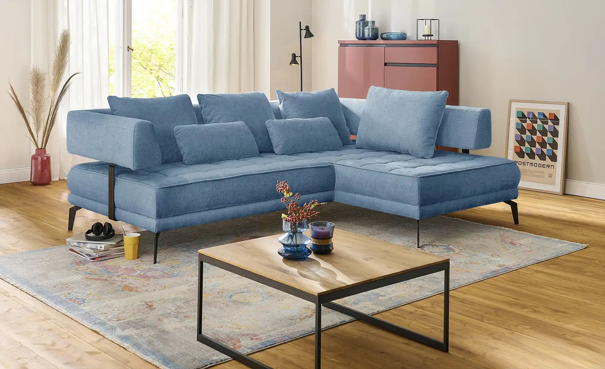 switch Ecksofa  Giotto ¦ blau ¦ Maße (cm): B: 242 H: 85 T: 176 Polstermöbel günstig online kaufen