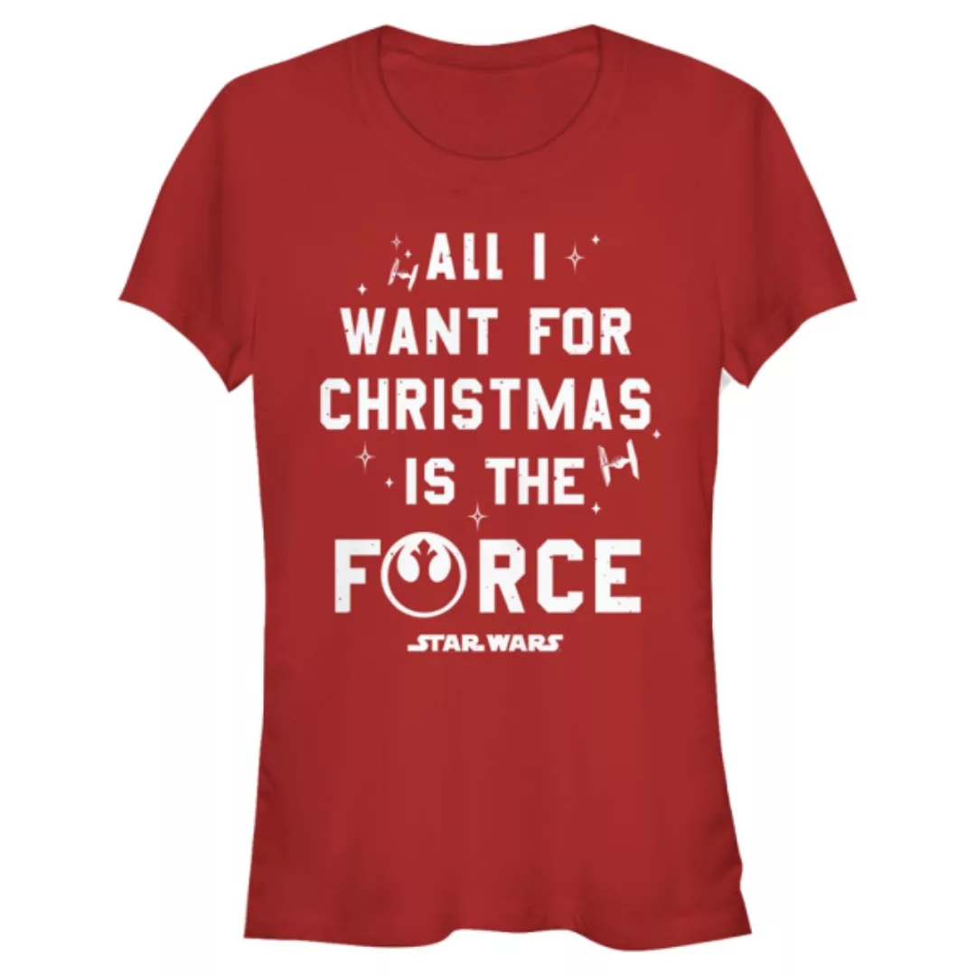 Star Wars - Text Want the Force One Color - Weihnachten - Frauen T-Shirt günstig online kaufen