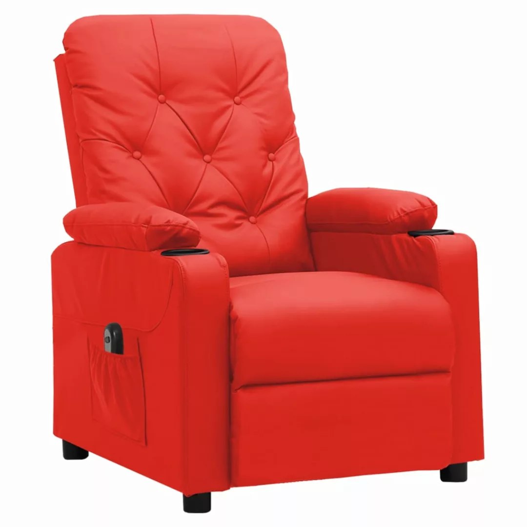 Vidaxl Elektrischer Sessel Verstellbar Rot Kunstleder günstig online kaufen