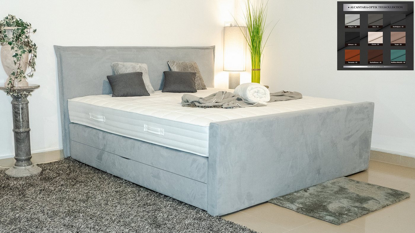 PAARA Boxspringbett Madrid mit Bettkasten Stauraum H2 H3 fussteil, mit einz günstig online kaufen