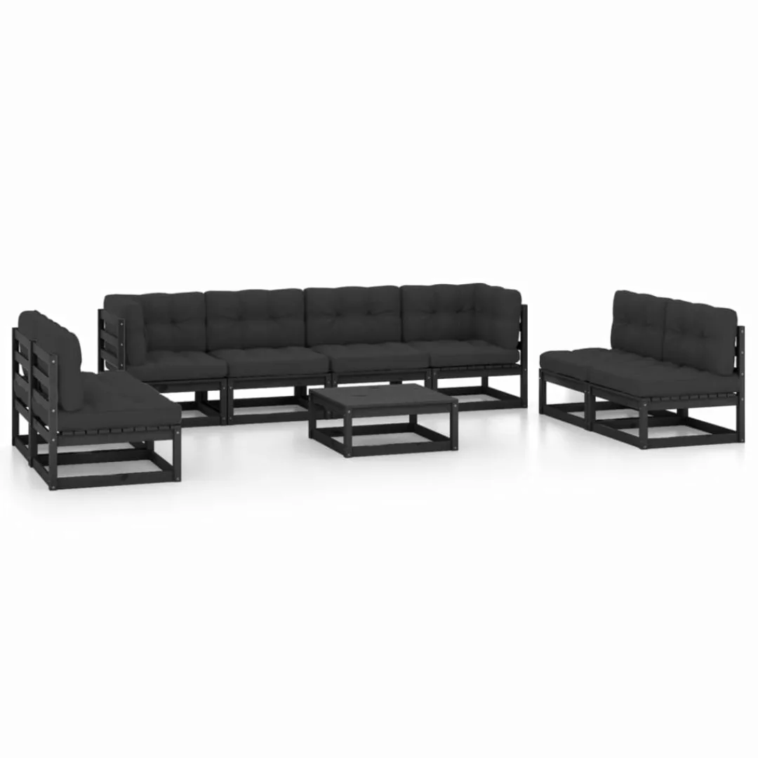 9-tlg. Garten-lounge-set Mit Kissen Massivholz Kiefer günstig online kaufen