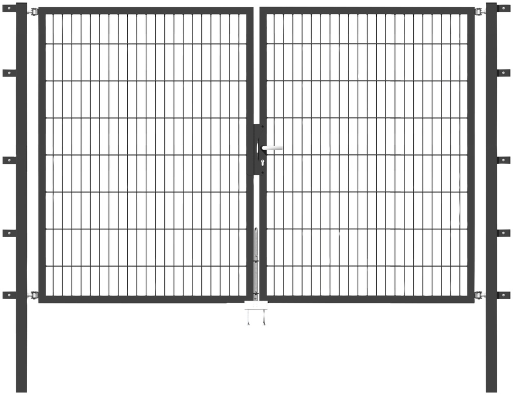 Metallzaun Doppeltor für Doppelstabmatte Anthrazit z. Einbeton. 160 cm x 40 günstig online kaufen