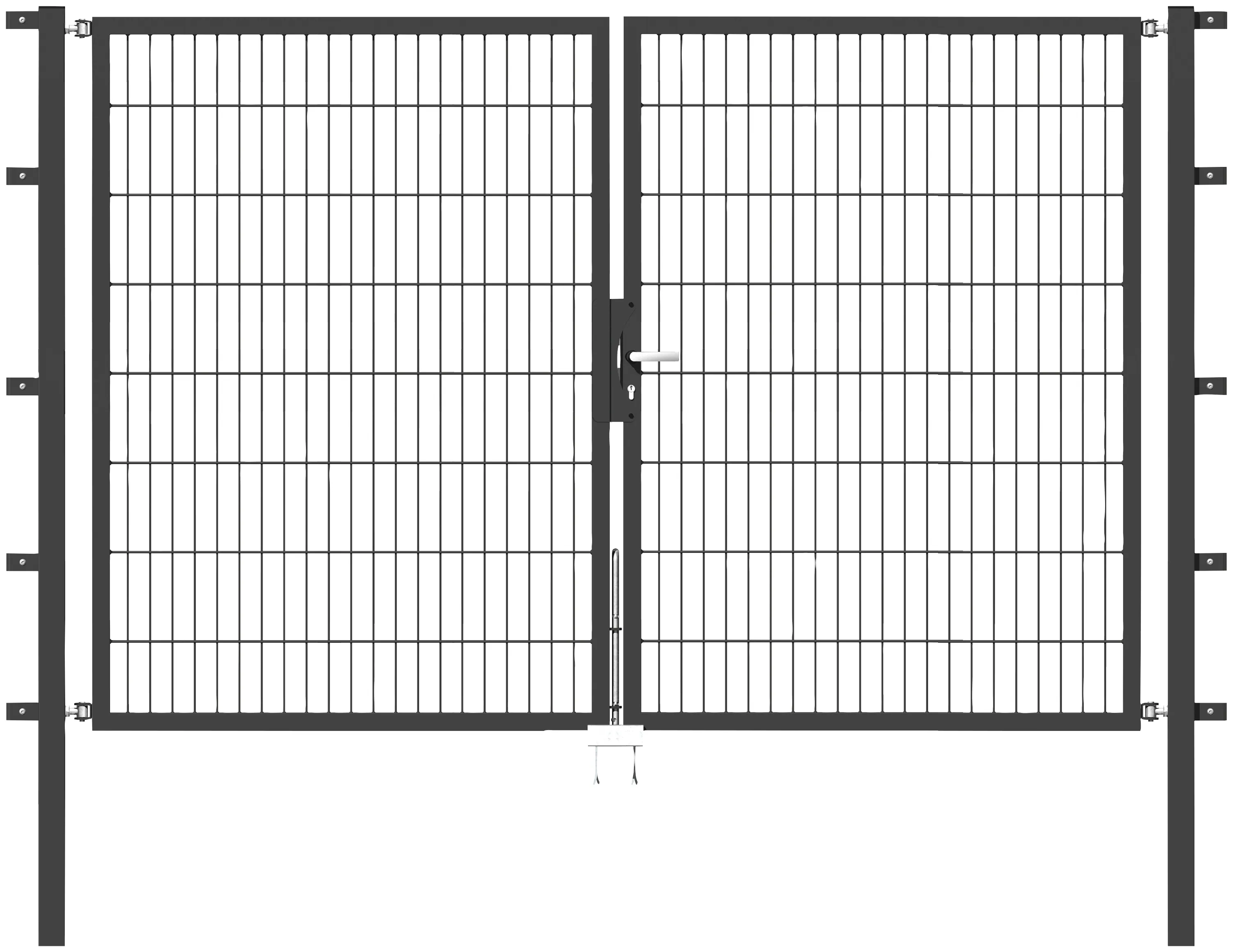 Metallzaun Doppeltor für Doppelstabmatte Grün z. Einbetonieren 80 cm x 400 günstig online kaufen