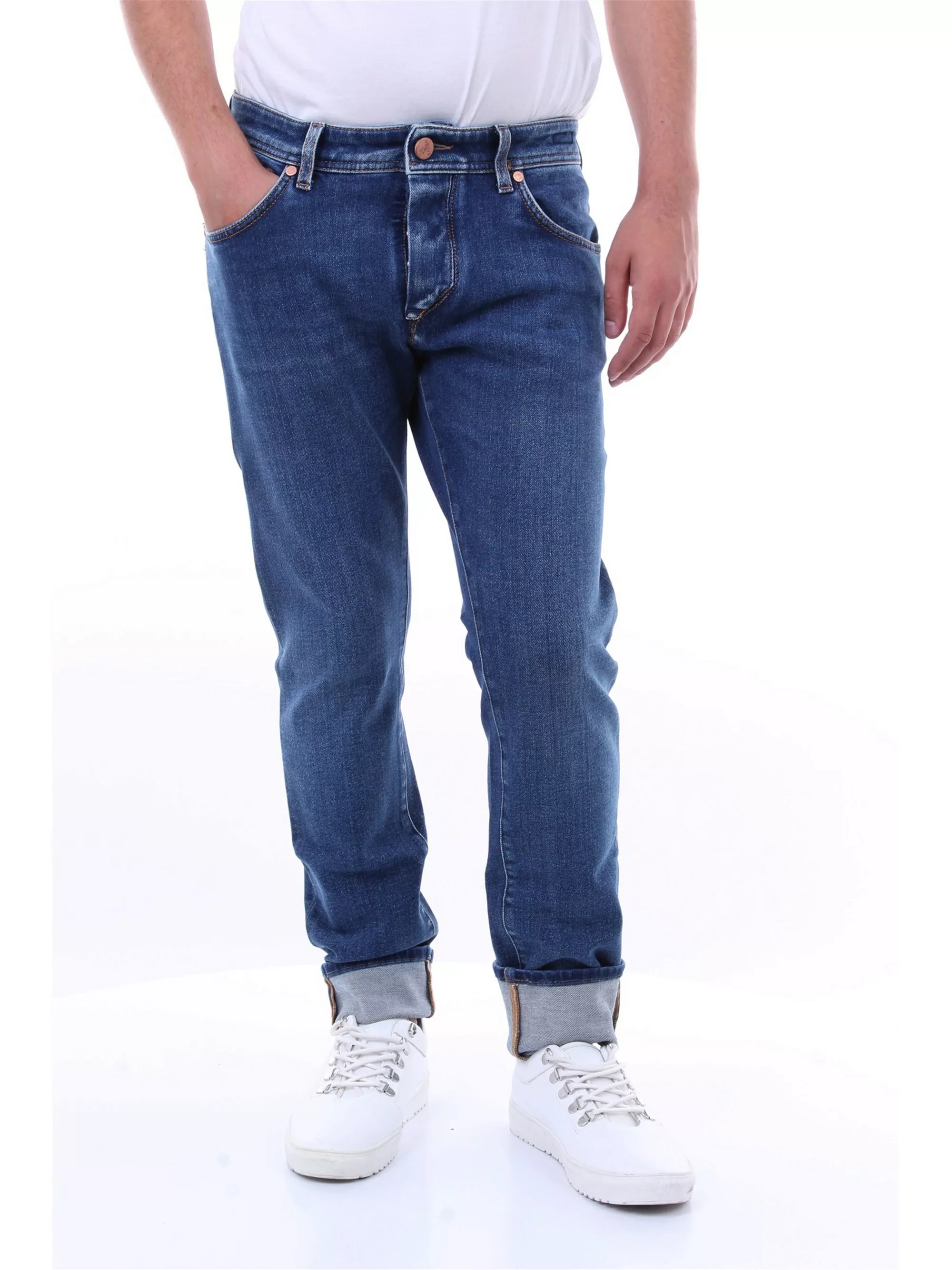 BARBA dünn Herren Blue Jeans Baumwolle / Elastan günstig online kaufen