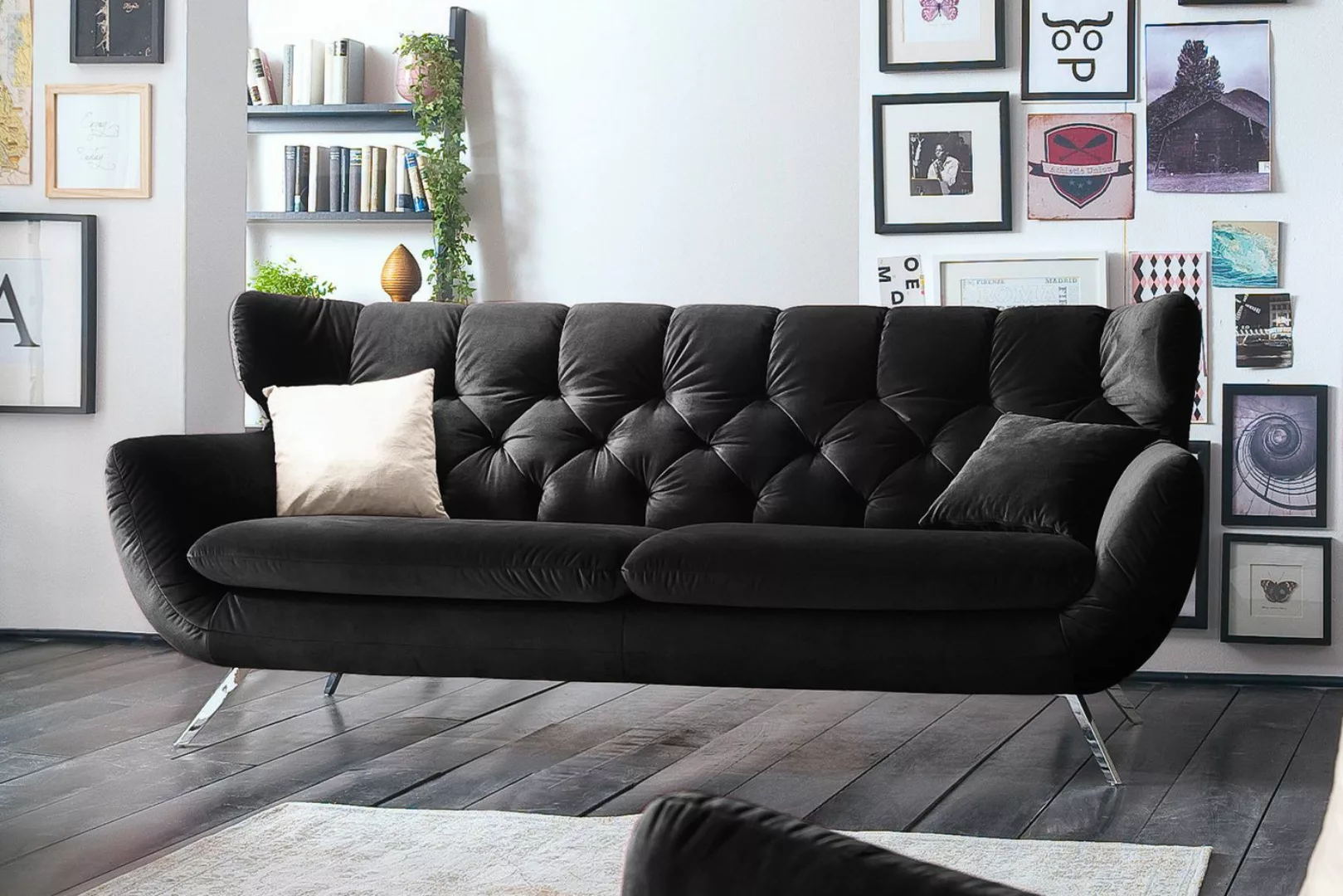 KAWOLA 3-Sitzer CHARME, Sofa Couch Velvet oder Cord verschiedene Farben 225 günstig online kaufen