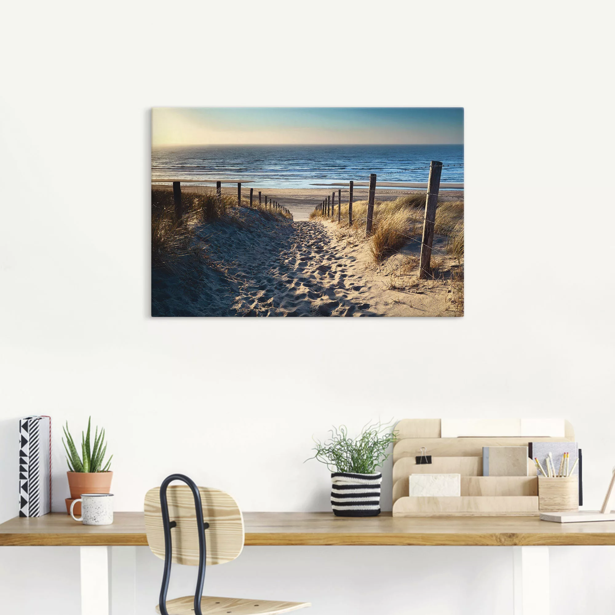 Artland Wandbild "Weg zum Nordseestrand Sonnenuntergang", Strand, (1 St.) günstig online kaufen