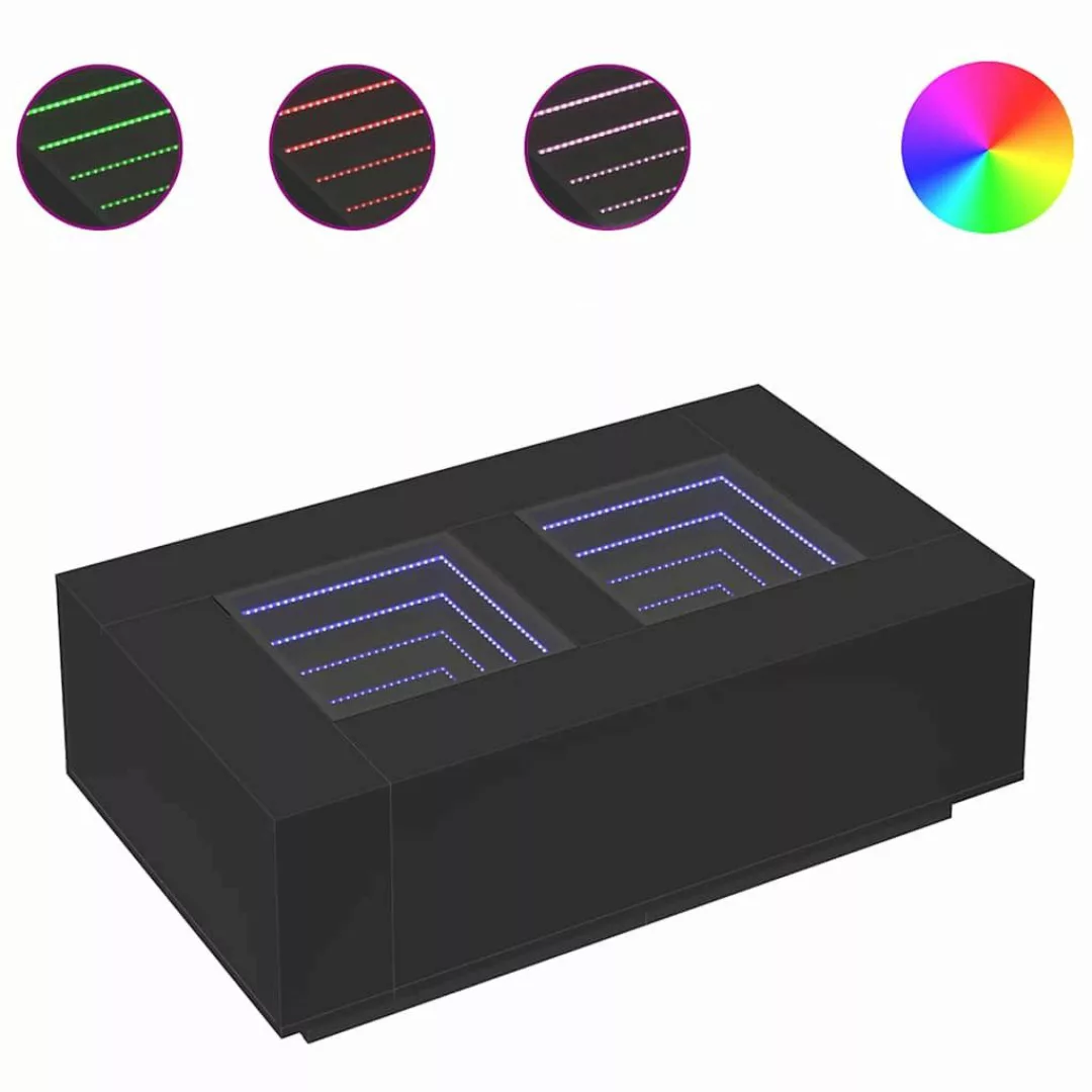 vidaXL Couchtisch Couchtisch mit Infinity-LED Schwarz günstig online kaufen
