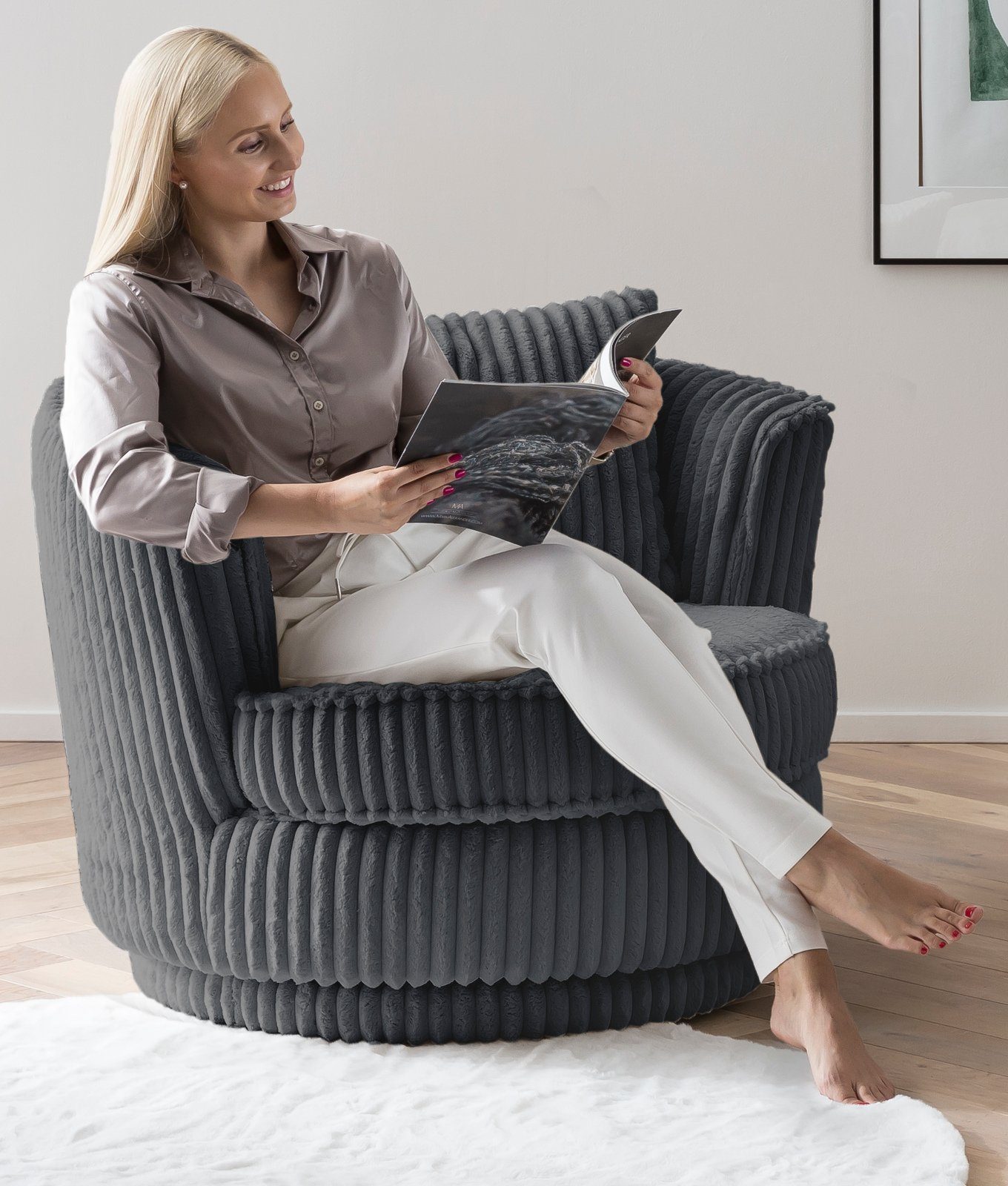 Furn.Design Loveseat Comfy (Komfortsessel in grau günstig online kaufen