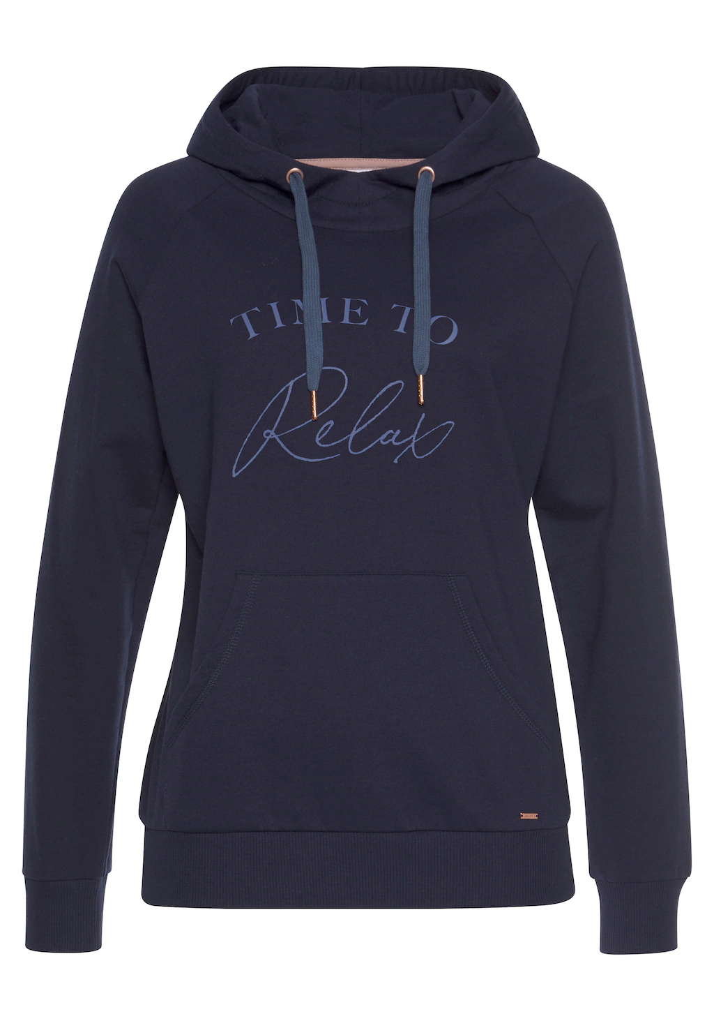 LASCANA Kapuzensweatshirt, mit Frontschriftzug, Loungewear günstig online kaufen