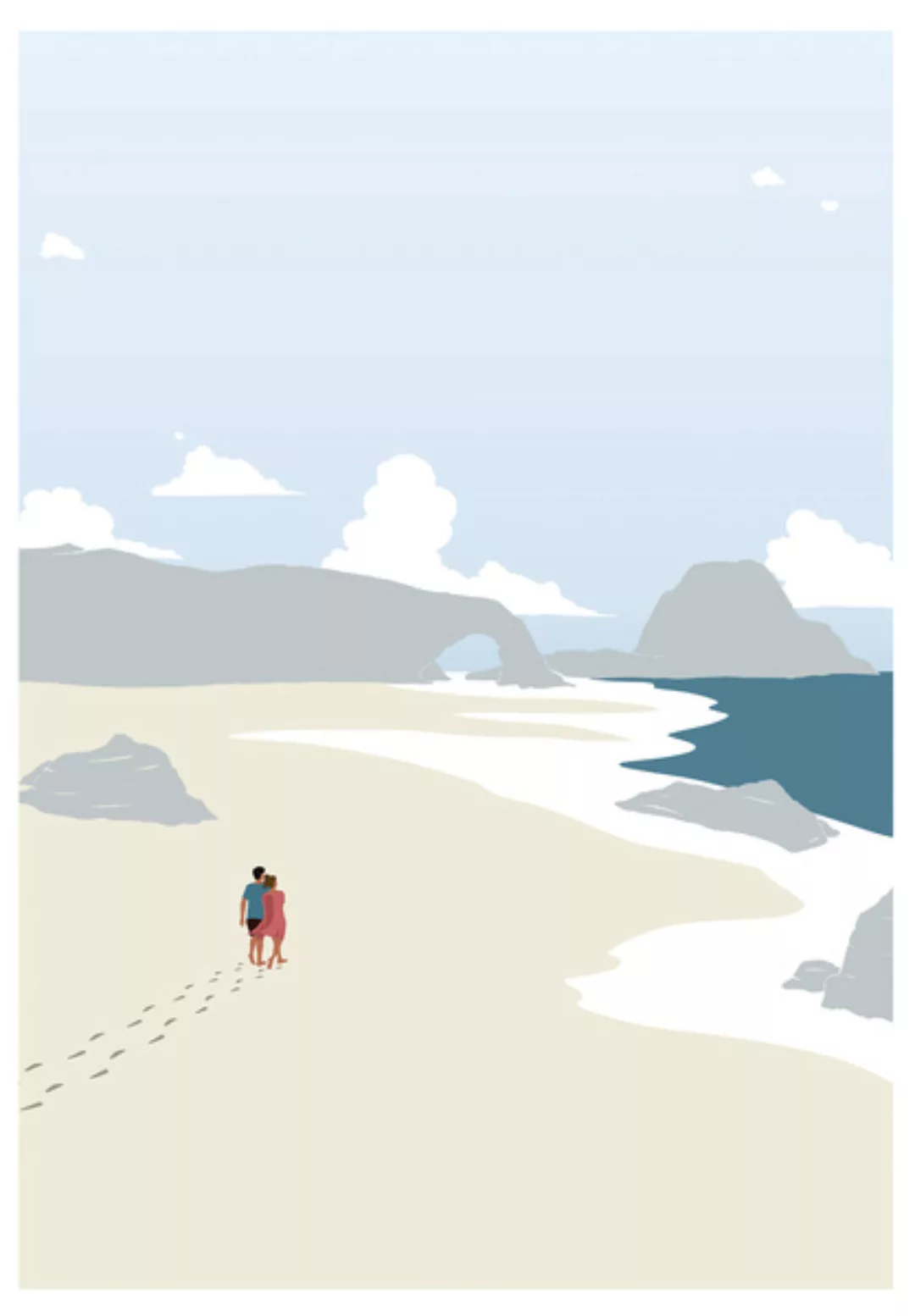 Poster Nature Beach Couple günstig online kaufen