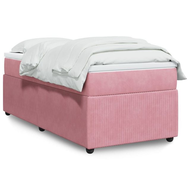 vidaXL Boxspringbett, Boxspringbett mit Matratze Rosa 80x200 cm Samt günstig online kaufen