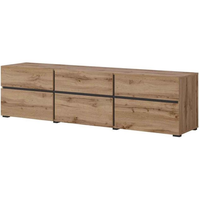 Beautysofa TV-Schrank CROSS TV-Schrank mit drei Schubladen, B:180cm, H:48cm günstig online kaufen