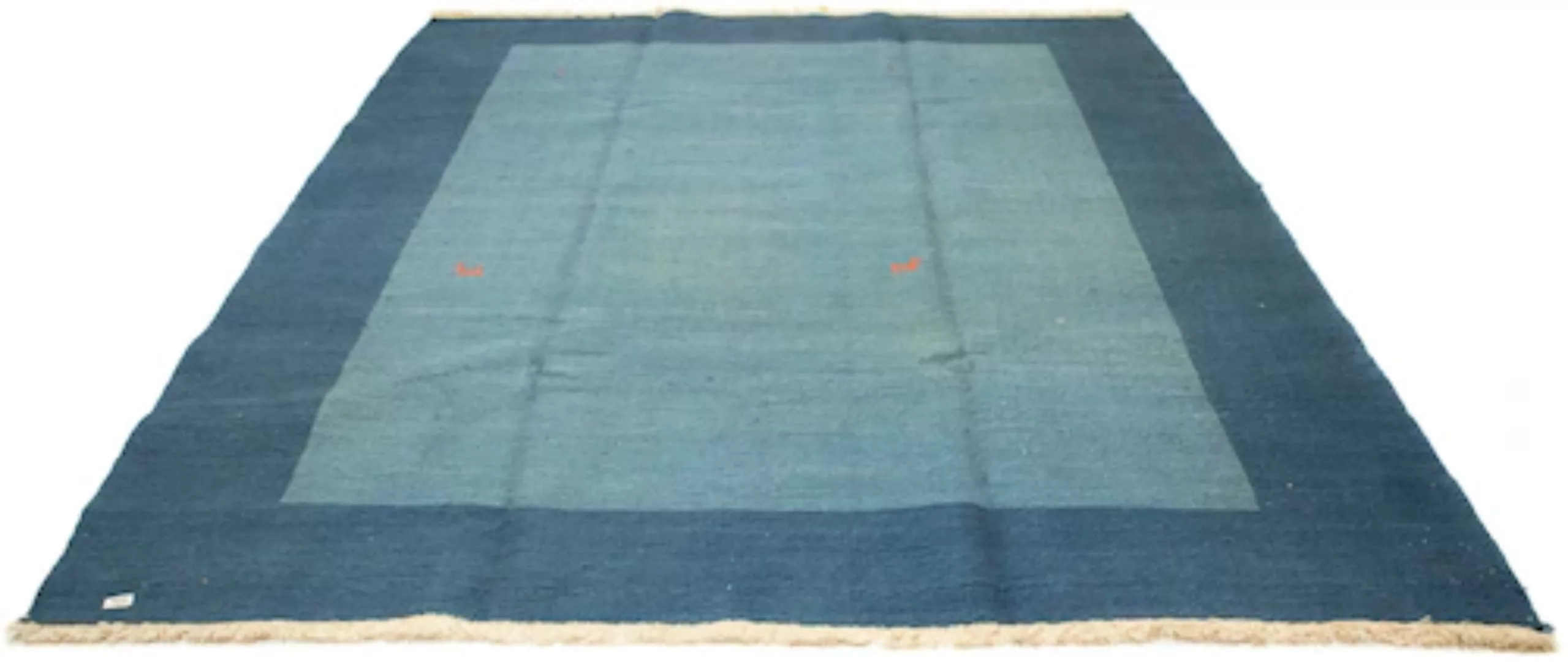 morgenland Wollteppich »Gabbeh Teppich handgeknüpft hellblau«, rechteckig, günstig online kaufen