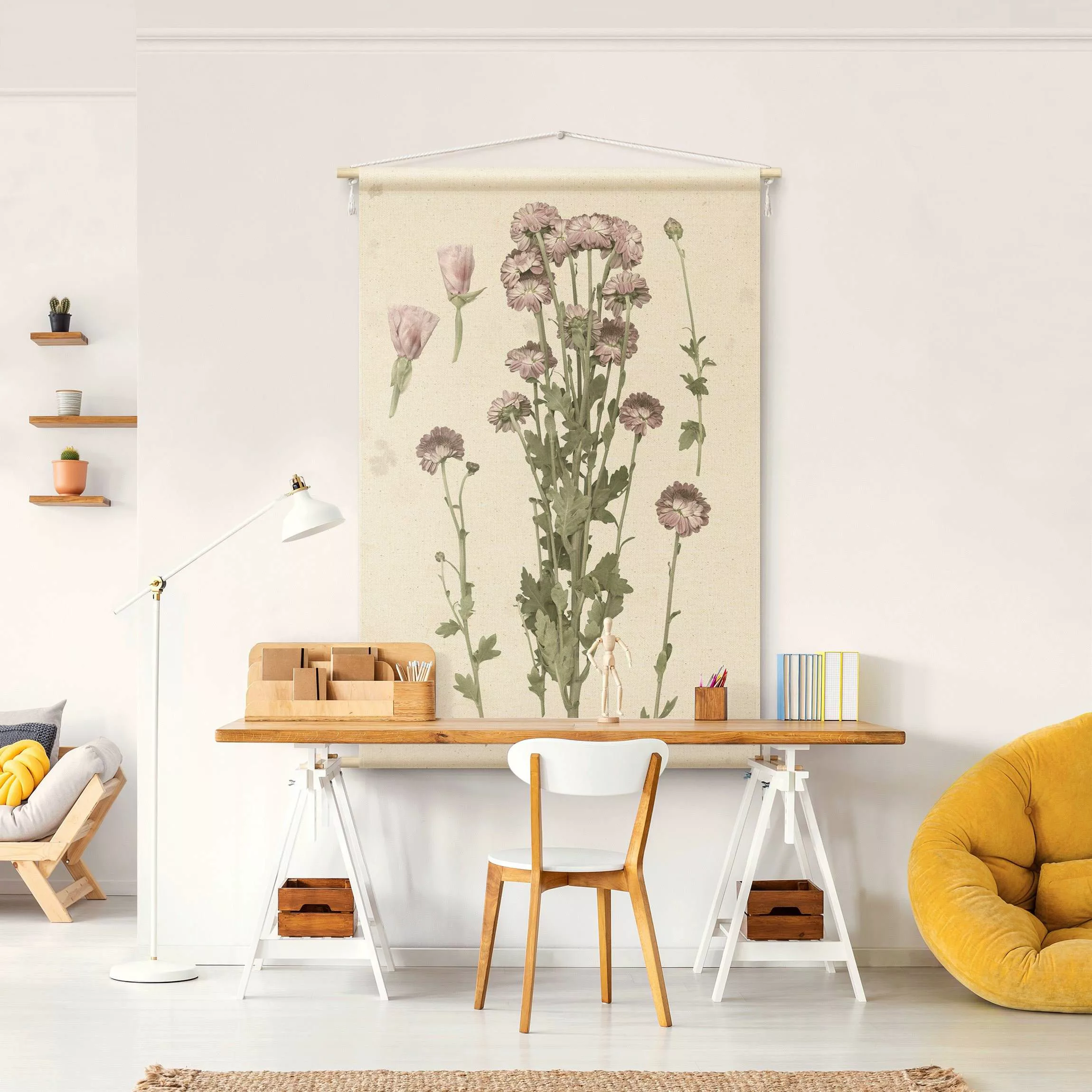 Wandteppich Herbarium in rosa I günstig online kaufen