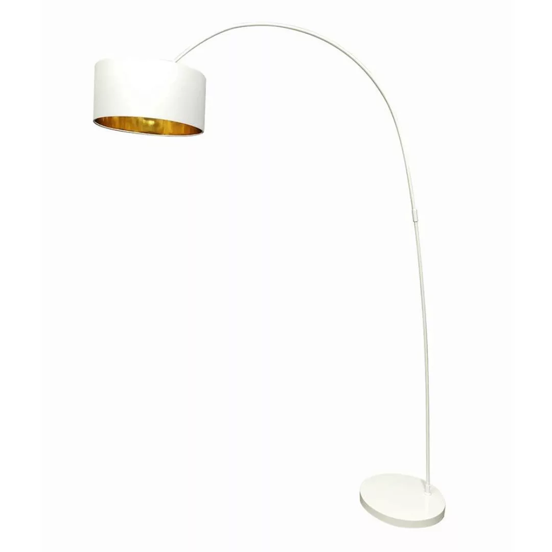 Design Stehlampe in Weiß und Goldfarben modernem Design günstig online kaufen