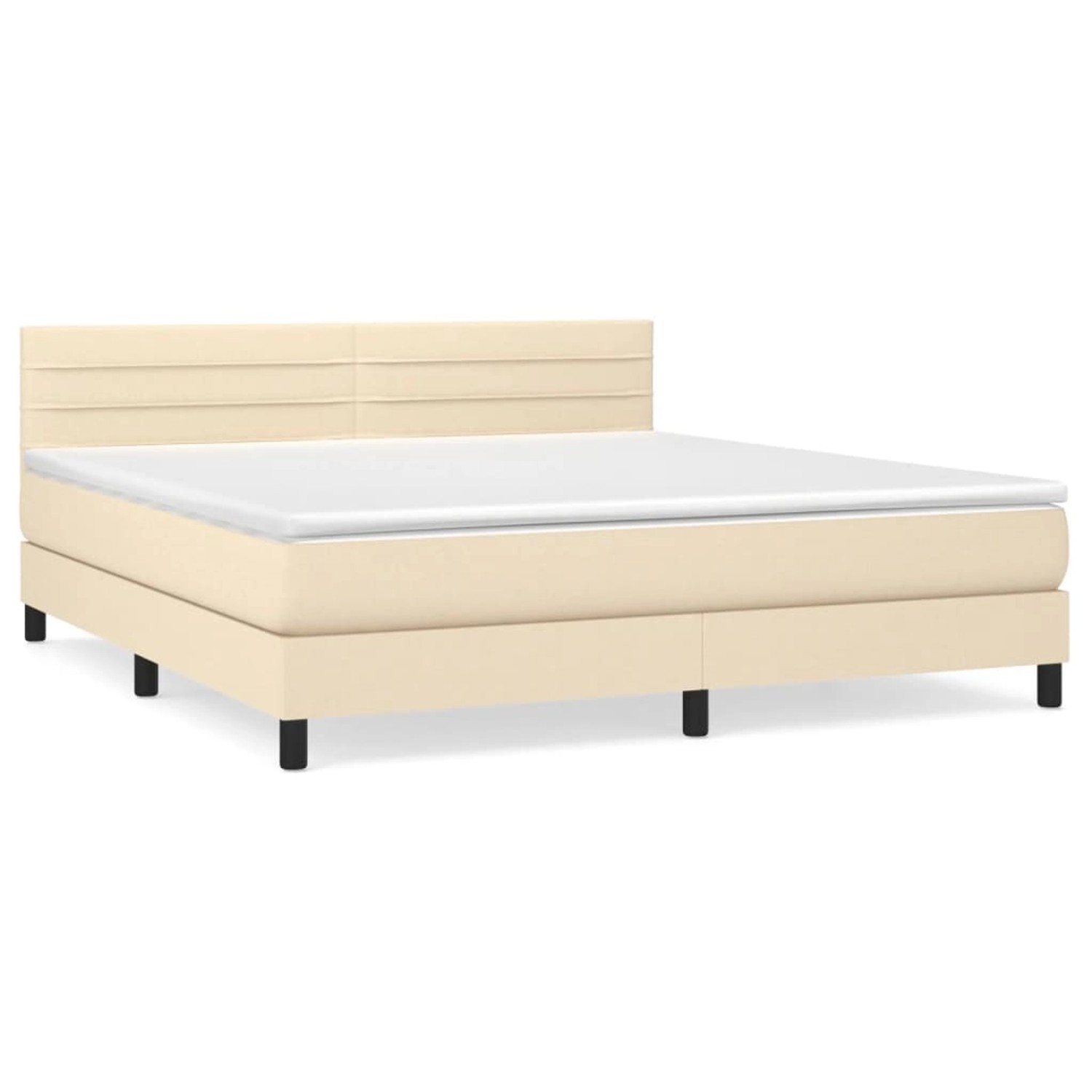 vidaXL Boxspringbett Boxspringbett mit Matratze Creme 160x200 cm Stoff Bett günstig online kaufen