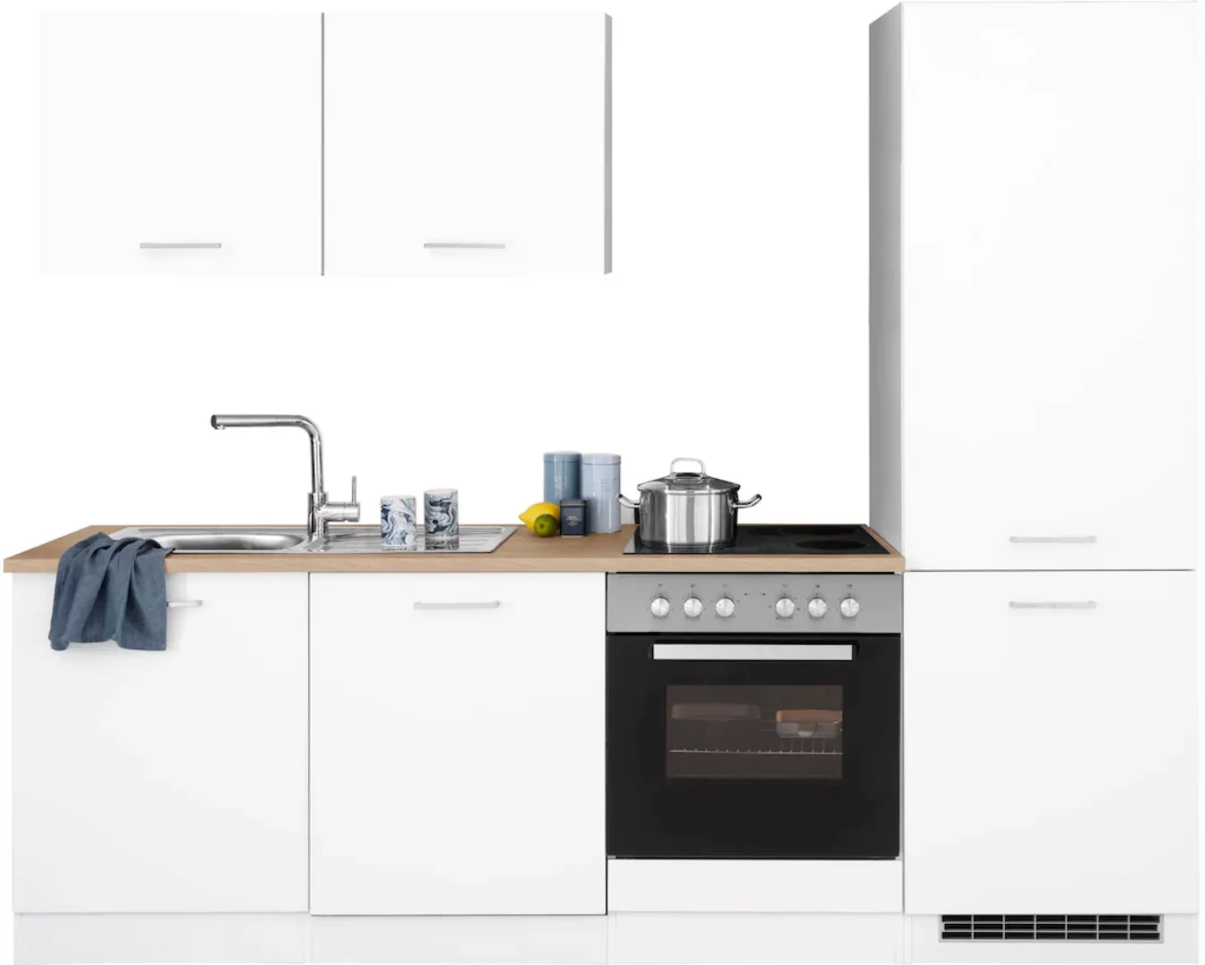 HELD MÖBEL Küchenzeile "Visby", mit E-Geräten, Breite 240 cm inkl. Kühl/Gef günstig online kaufen