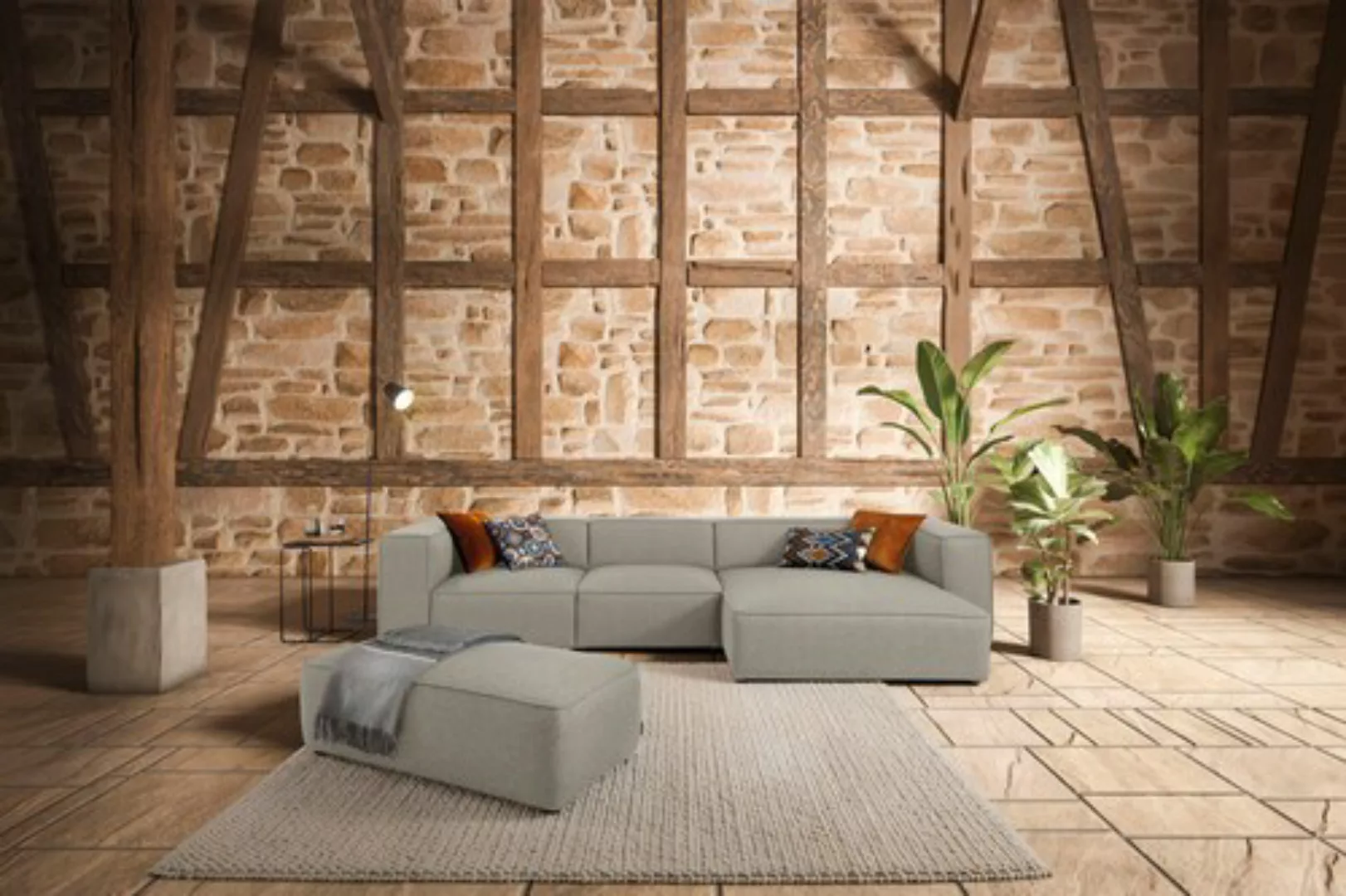 W.SCHILLIG Ecksofa »around-the-block«, mit eleganter Biese, mit Federkern, günstig online kaufen