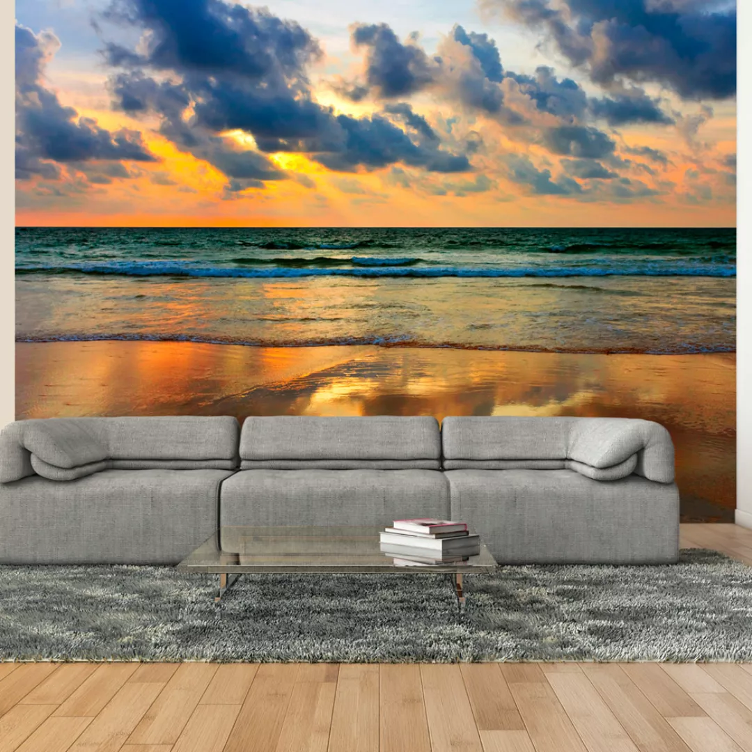 Fototapete - Farbenfroher Sonnenuntergang Am Meer günstig online kaufen