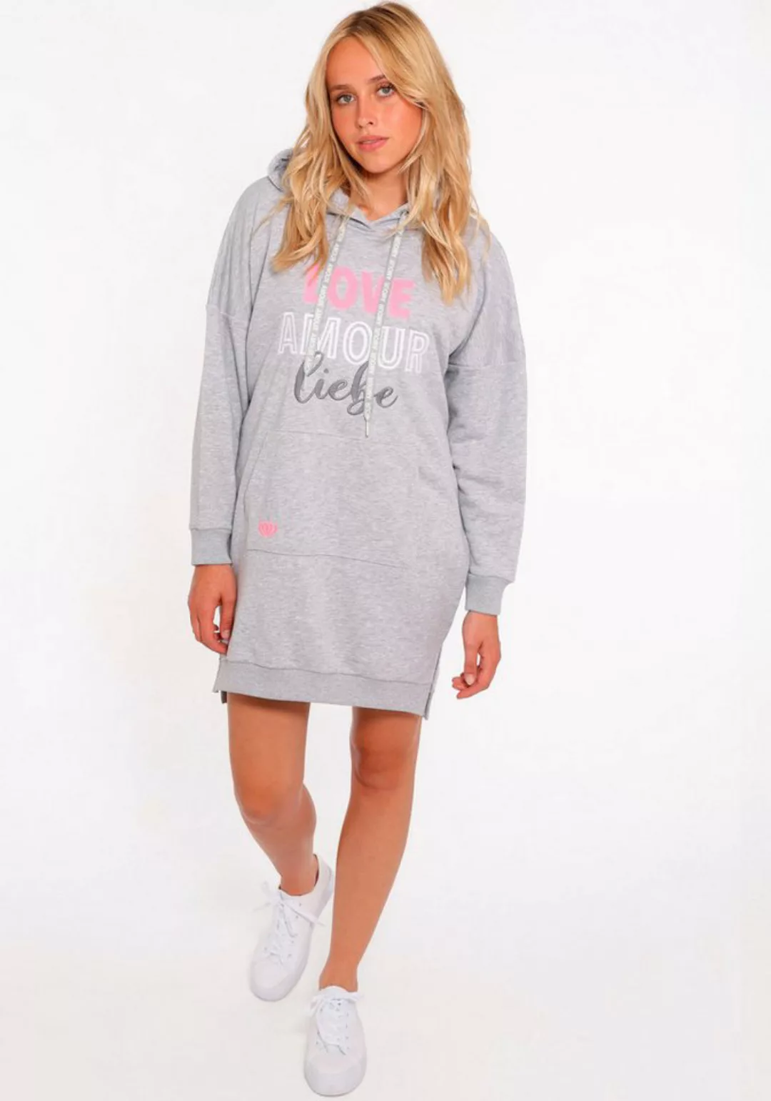 Zwillingsherz Sweatkleid "Love Amour Liebe" mit praktischen Fronttaschen un günstig online kaufen