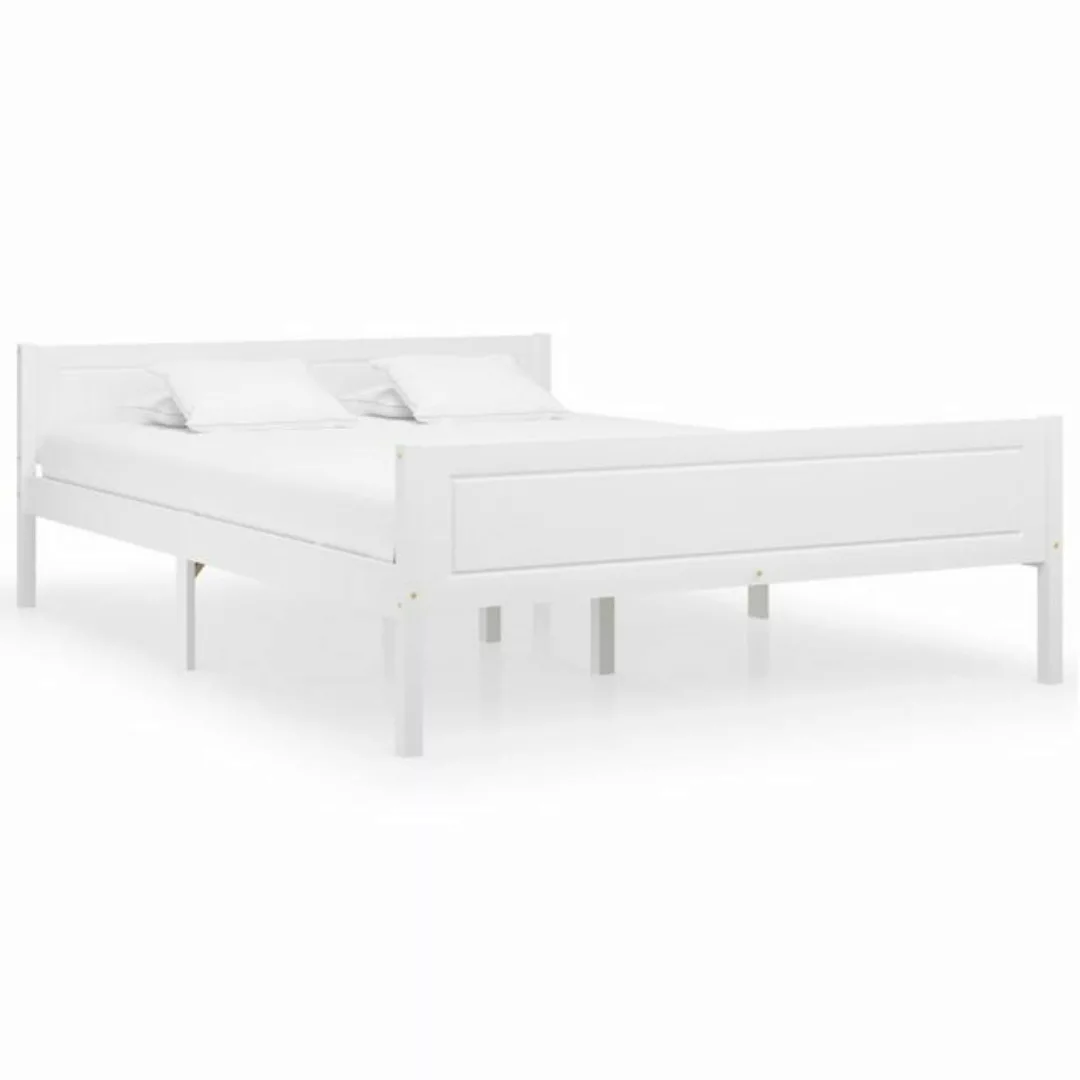 furnicato Bett Massivholzbett Kiefer Weiß 160x200 cm günstig online kaufen