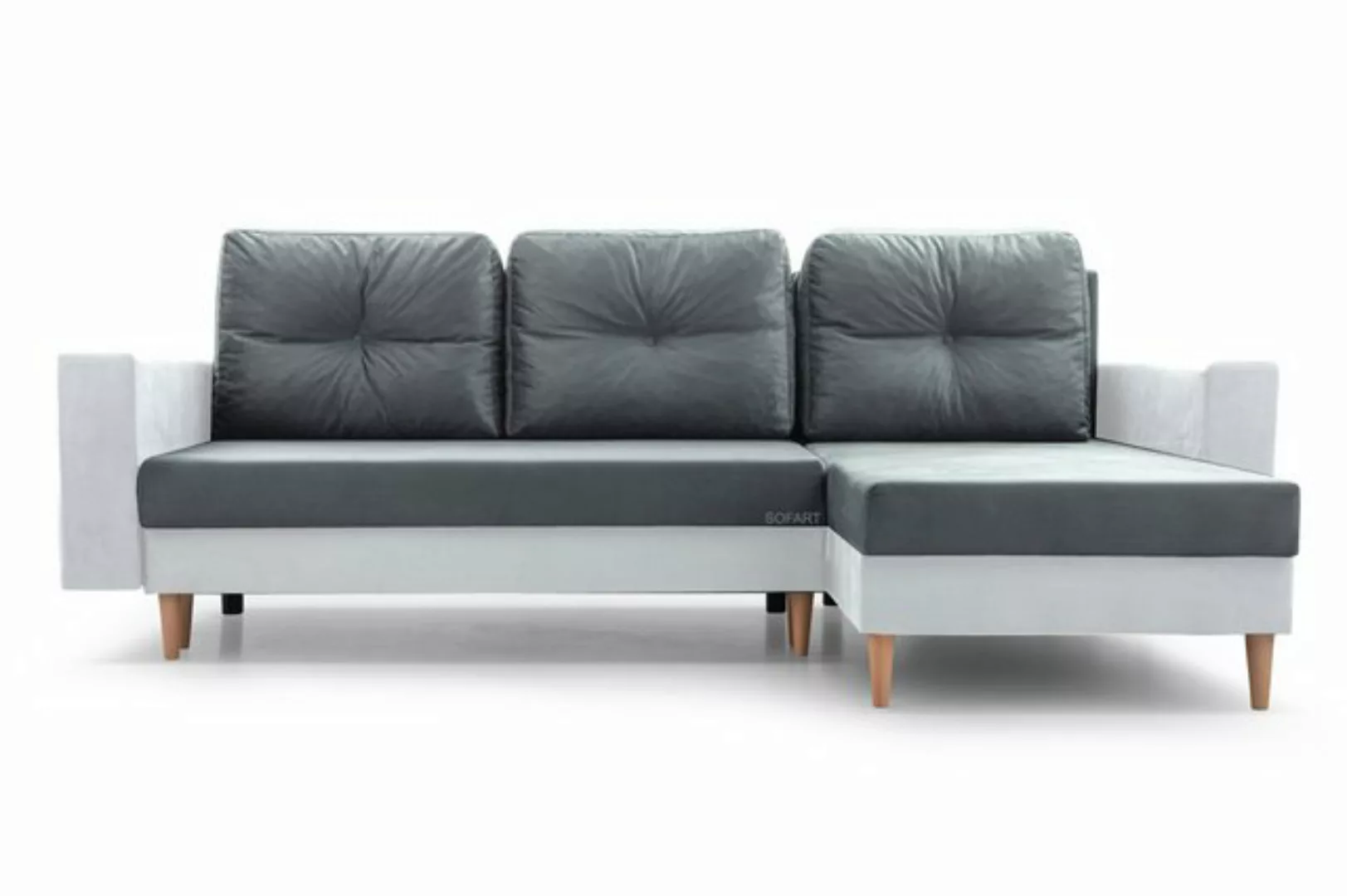 MOEBLO Ecksofa CARL, Ottomane Links als auch rechts montierbar Couch für Wo günstig online kaufen