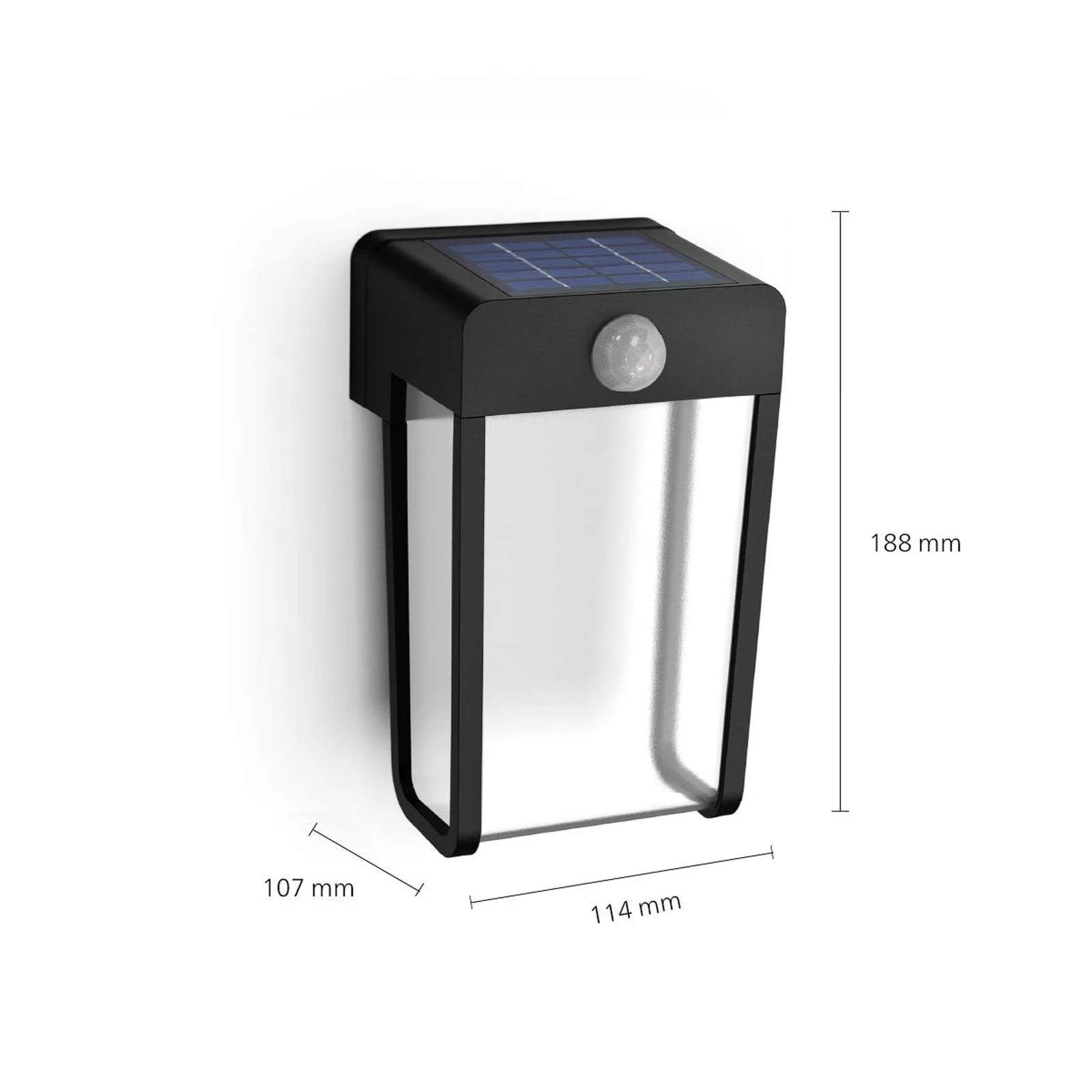 Philips LED-Solar-Wandleuchte Shroud, schwarz/klar, Sensor günstig online kaufen