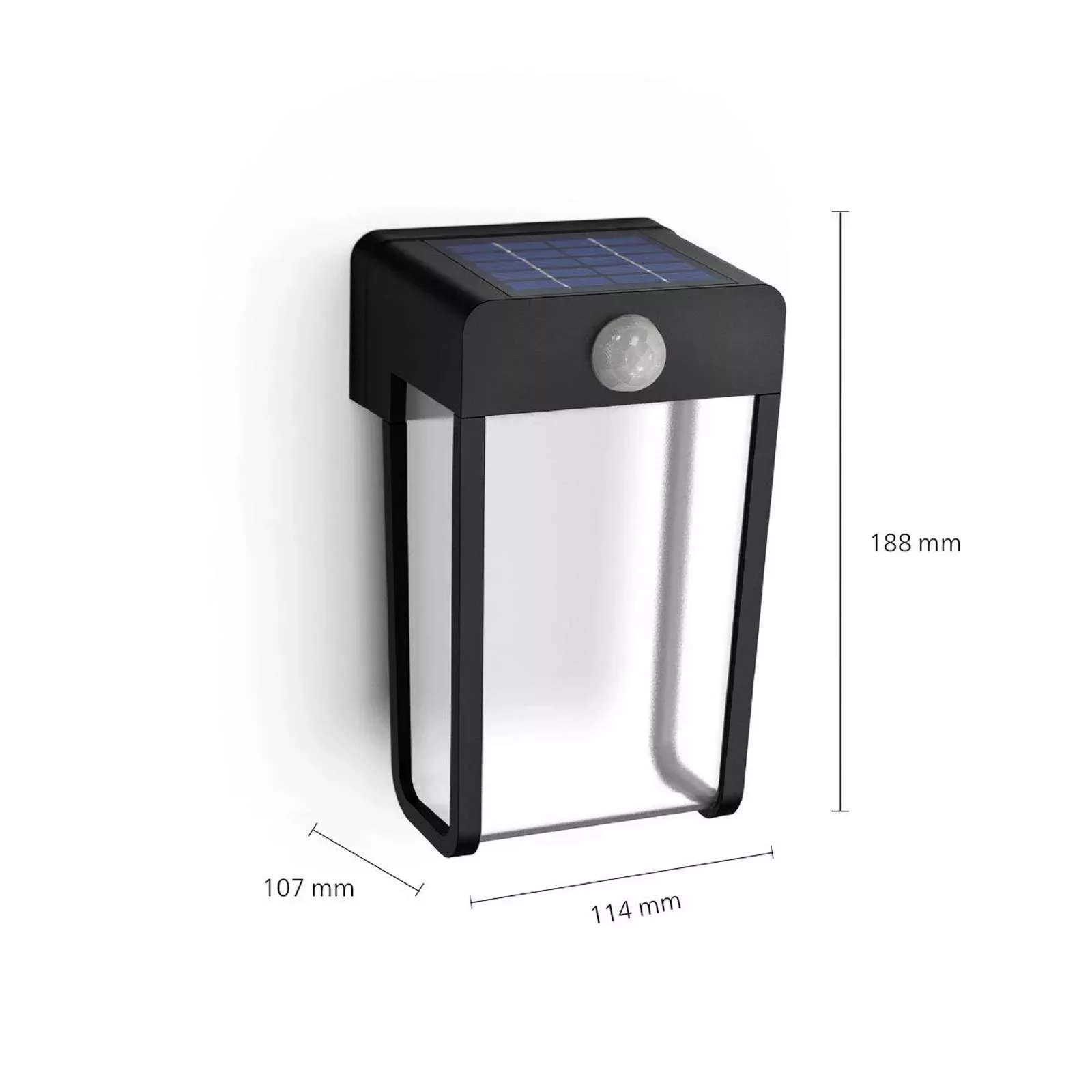 LED Solar Wandleuchte Shroud in Schwarz und Transparent 2,3W 250lm IP44 mit günstig online kaufen