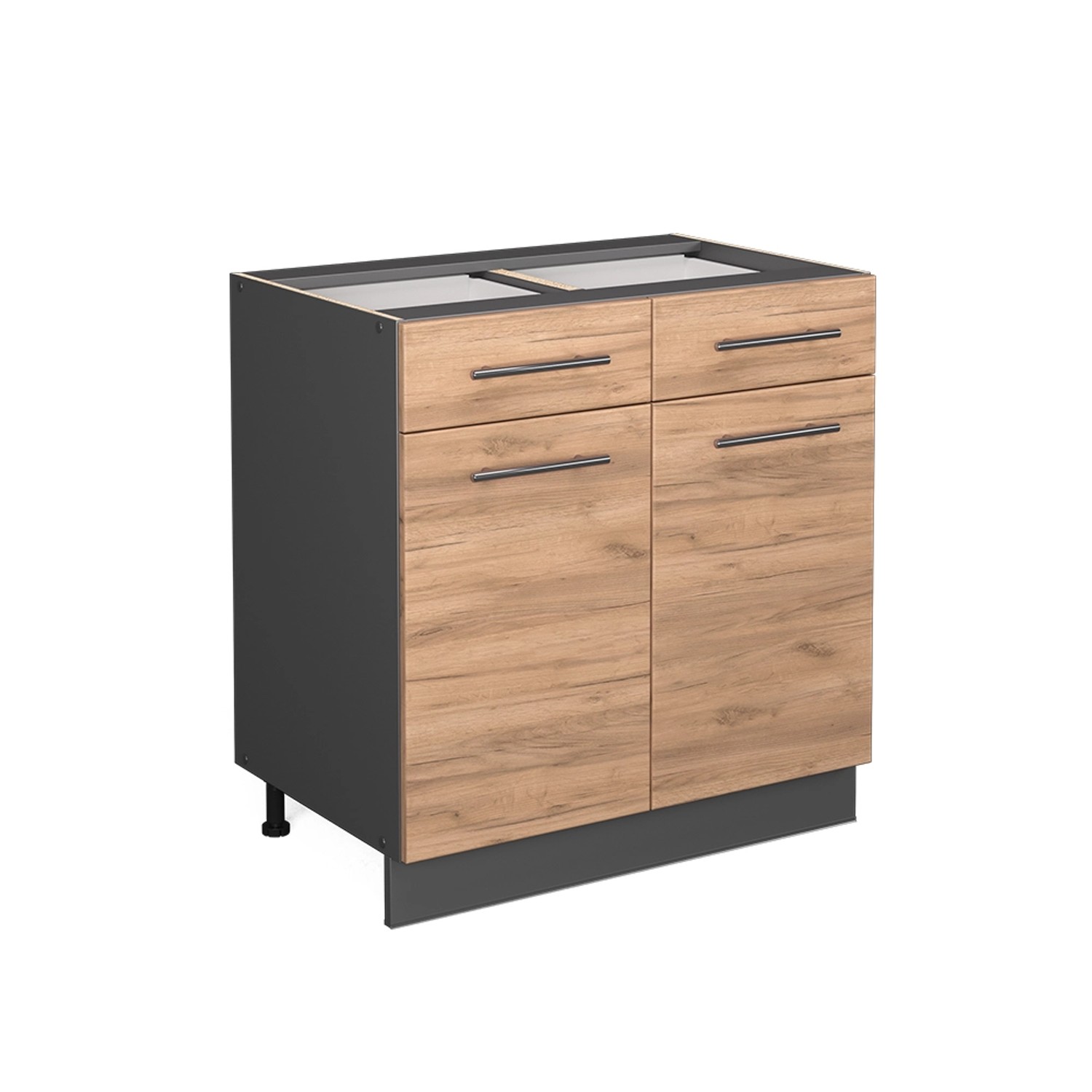 Vicco Unterschrank Fame-Line, Goldkraft Eiche/Anthrazit, 80 günstig online kaufen