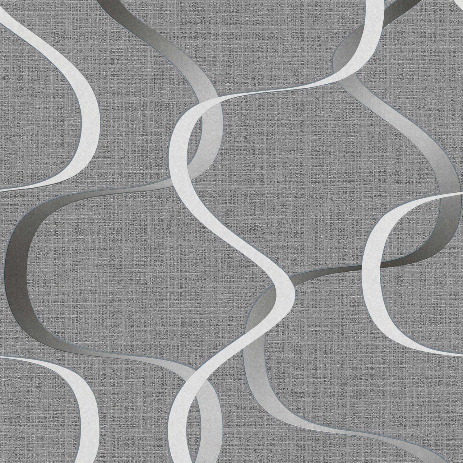 Bricoflor Geschwungene Linien Tapete Grau Silber Vlies Mustertapete Modern günstig online kaufen