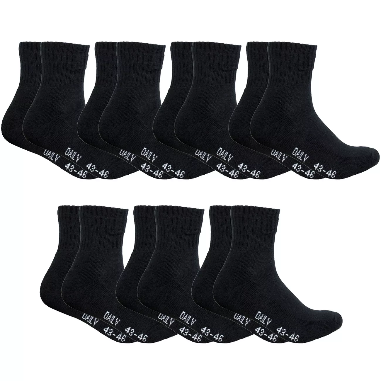 DAILYSOXX Herren Short Crew Socken Everyday mit Frotteesohle - 7, 14 oder 2 günstig online kaufen