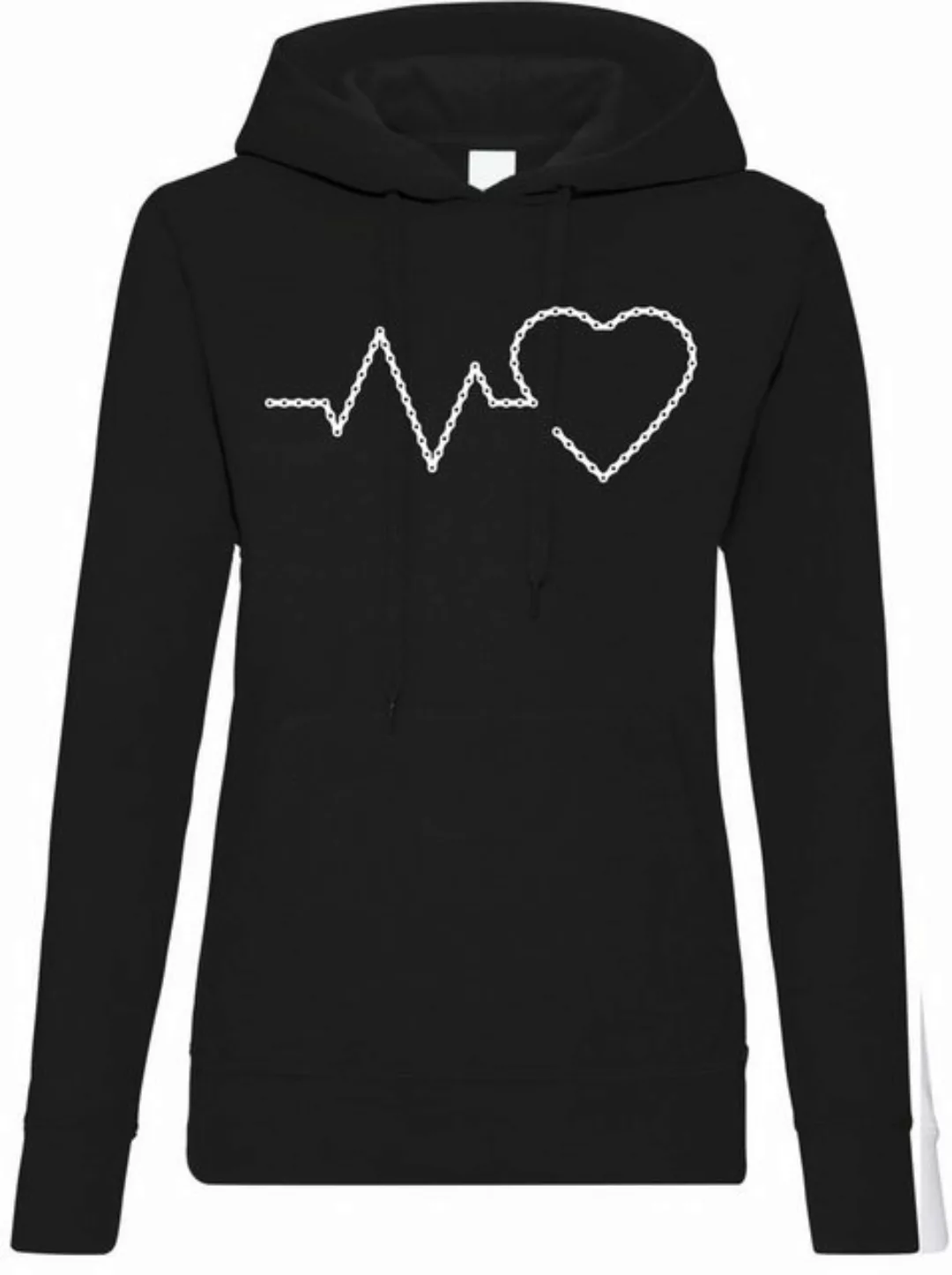 Youth Designz Kapuzenpullover Heartbeat Fahrradkette Damen Hoodie Pullover günstig online kaufen